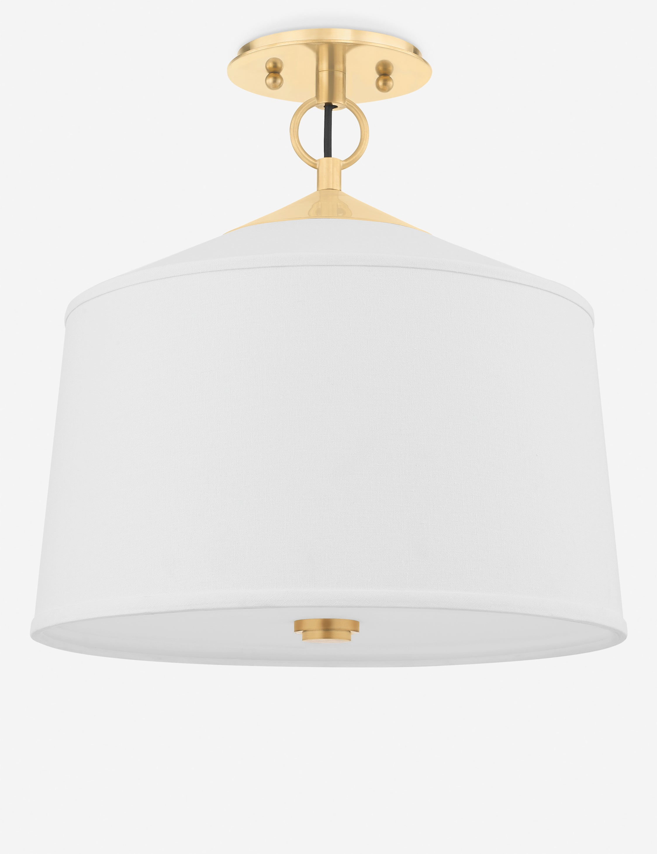Emrys Semi-Flush Mount - White / 14" Dia