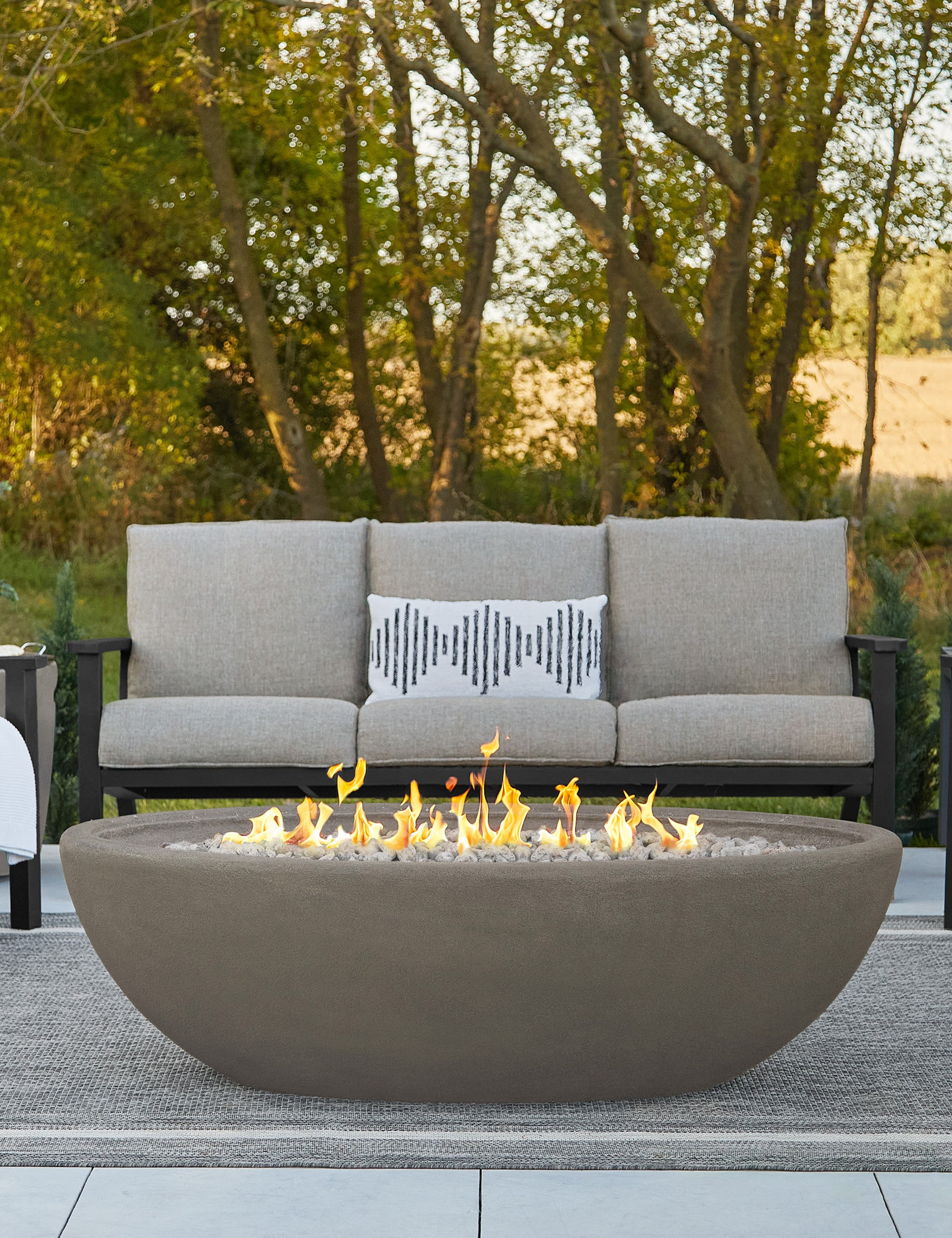 Fernanda Fire Bowl - Gray / Large Oval