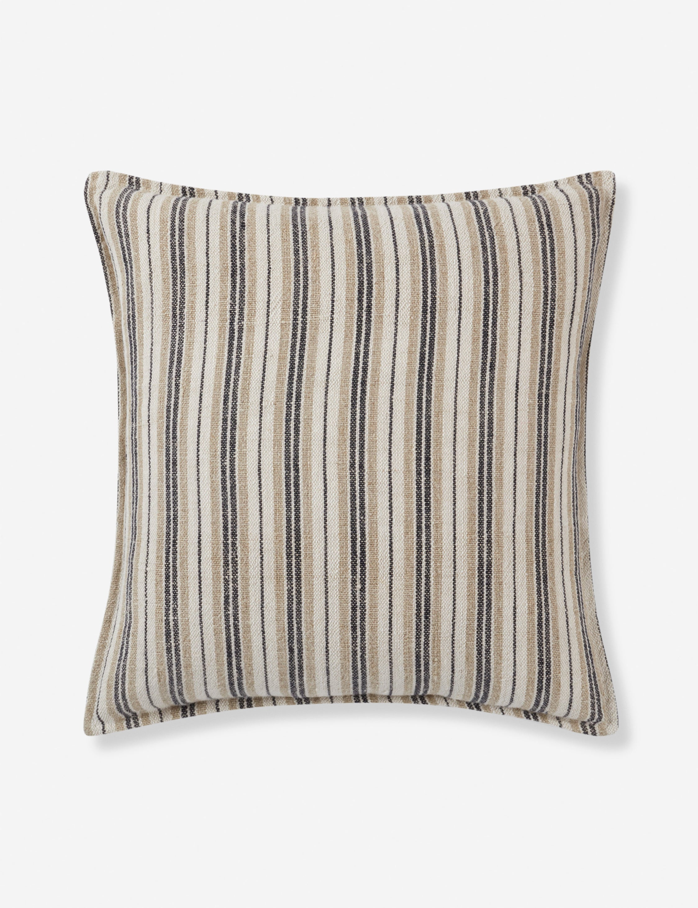 Baptiste Linen Pillow - Brown and Cream / Square / Down