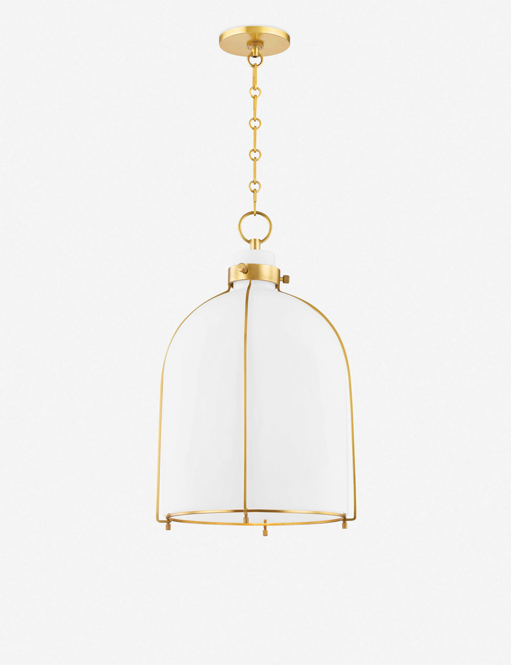 Sybil Pendant Light - Opal / Curved / Antique Brass