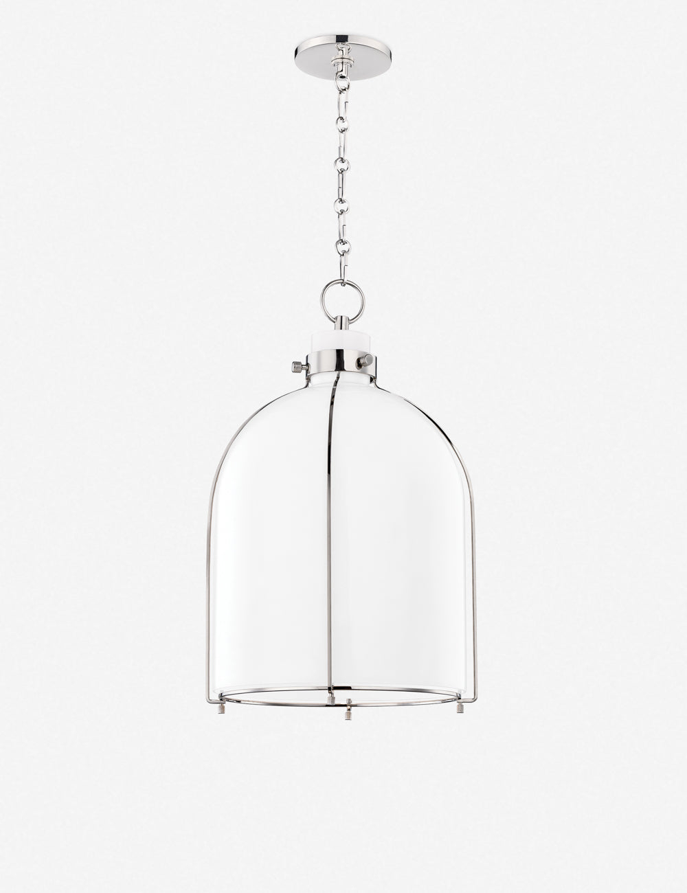 Sybil Pendant Light - Opal / Curved / Polished Nickel