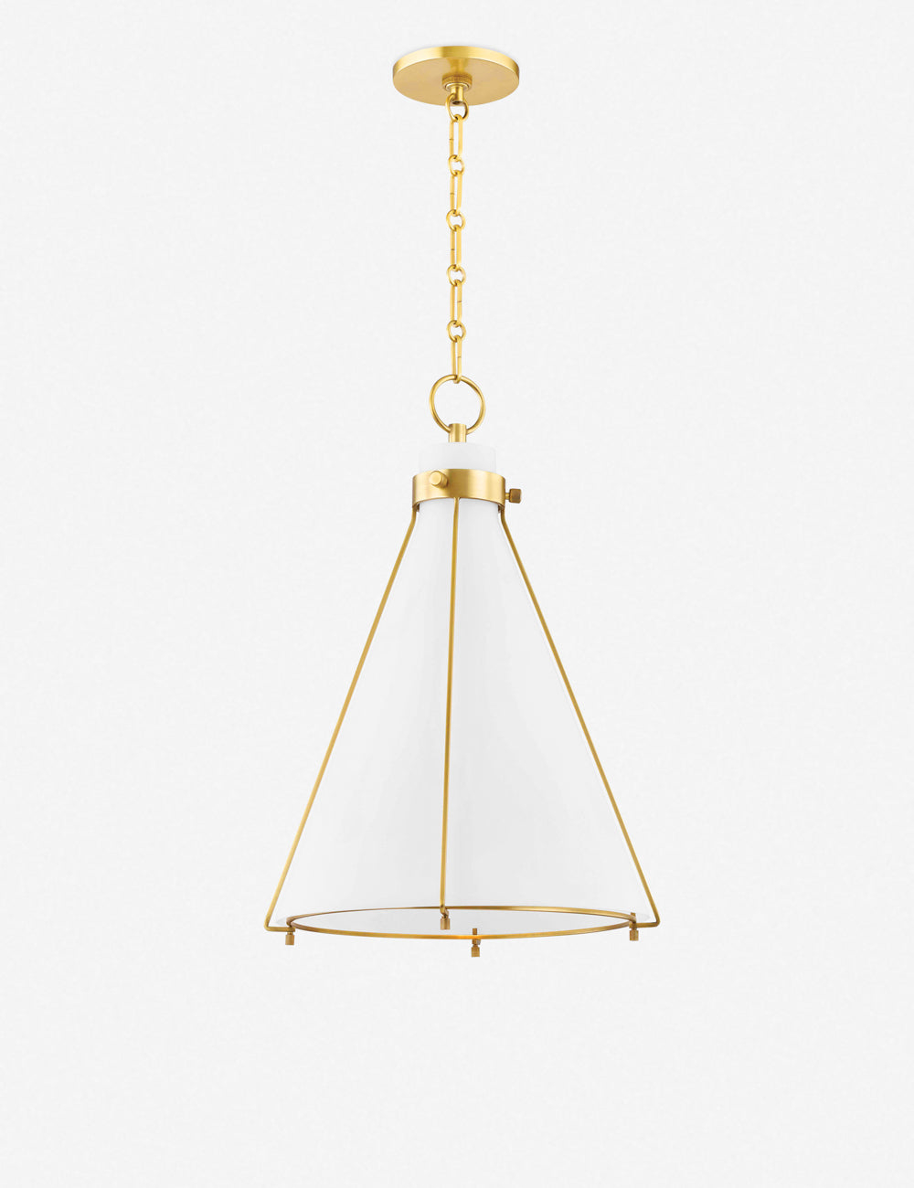 Sybil Pendant Light - Opal / Flared / Antique Brass
