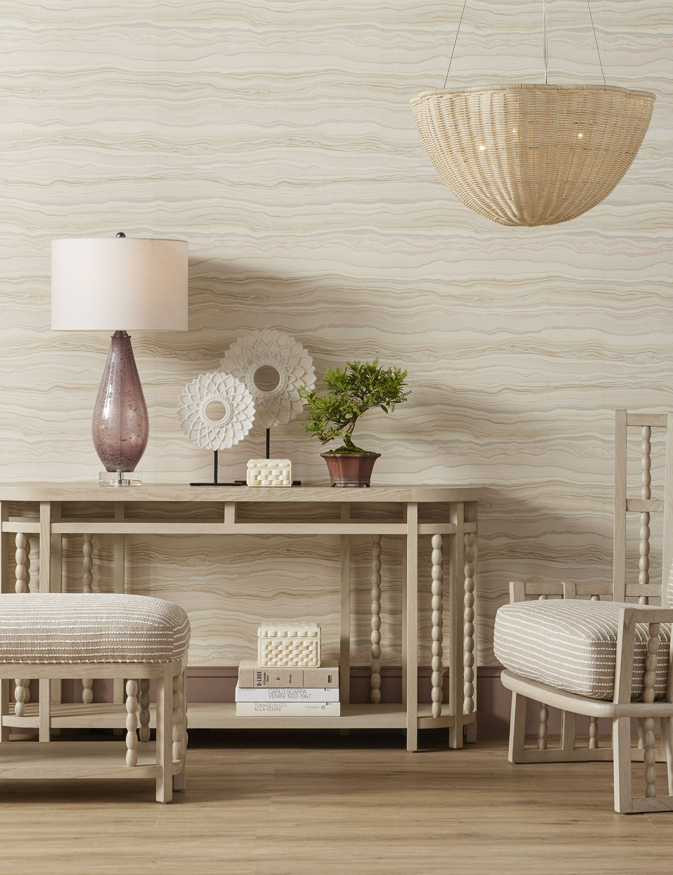 Mosley Pendant Light - Bleached Natural / 26" Dia