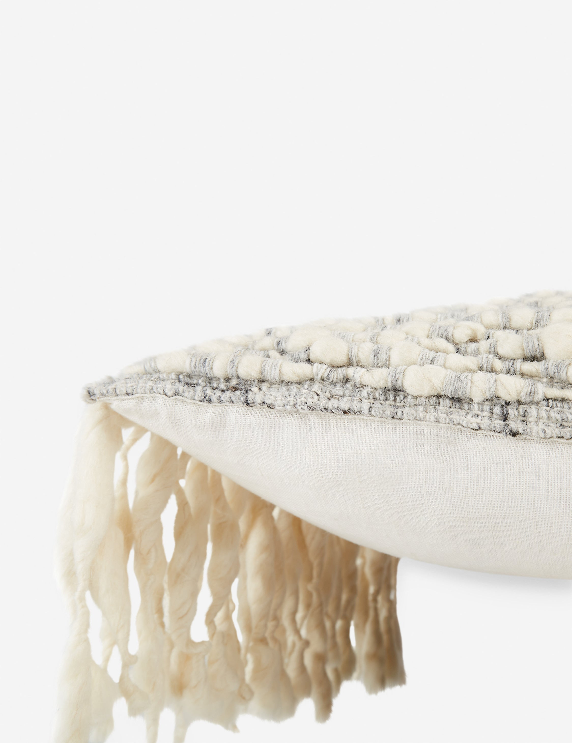 Morley Pillow - Ivory and Gray / Polyester