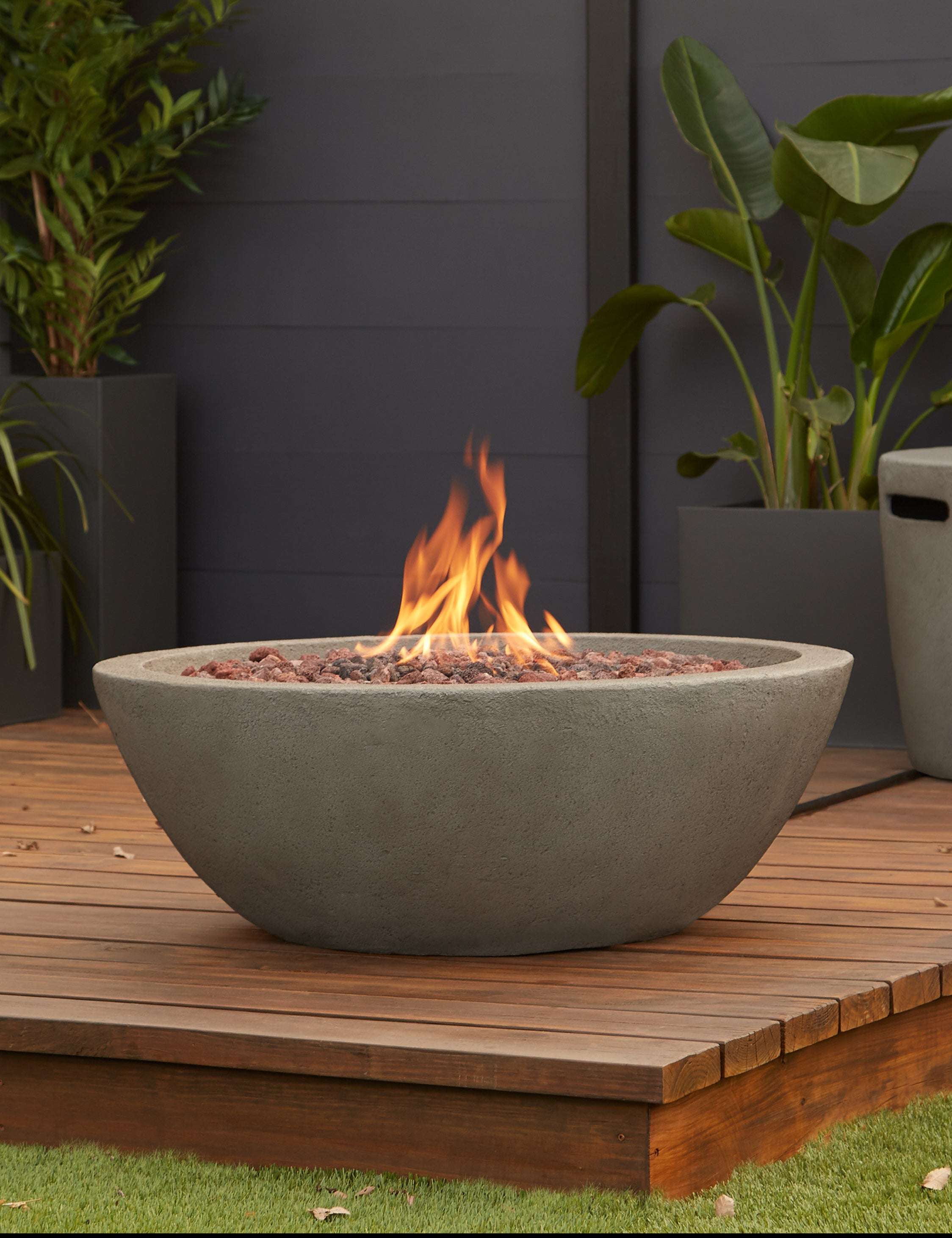 Fernanda Fire Bowl - Gray / Round
