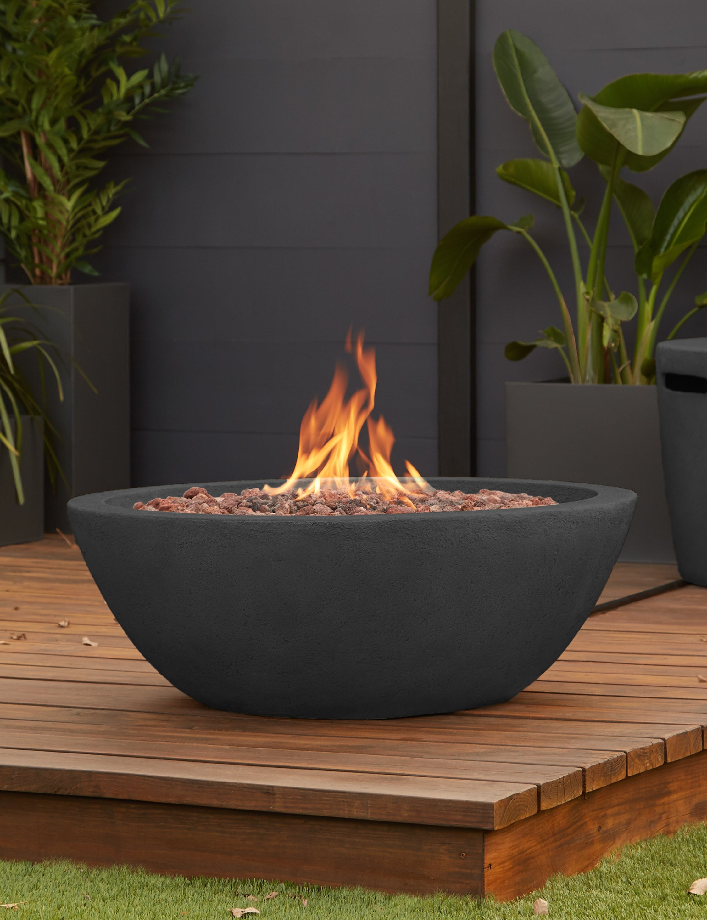 Fernanda Fire Bowl - Shale / Round