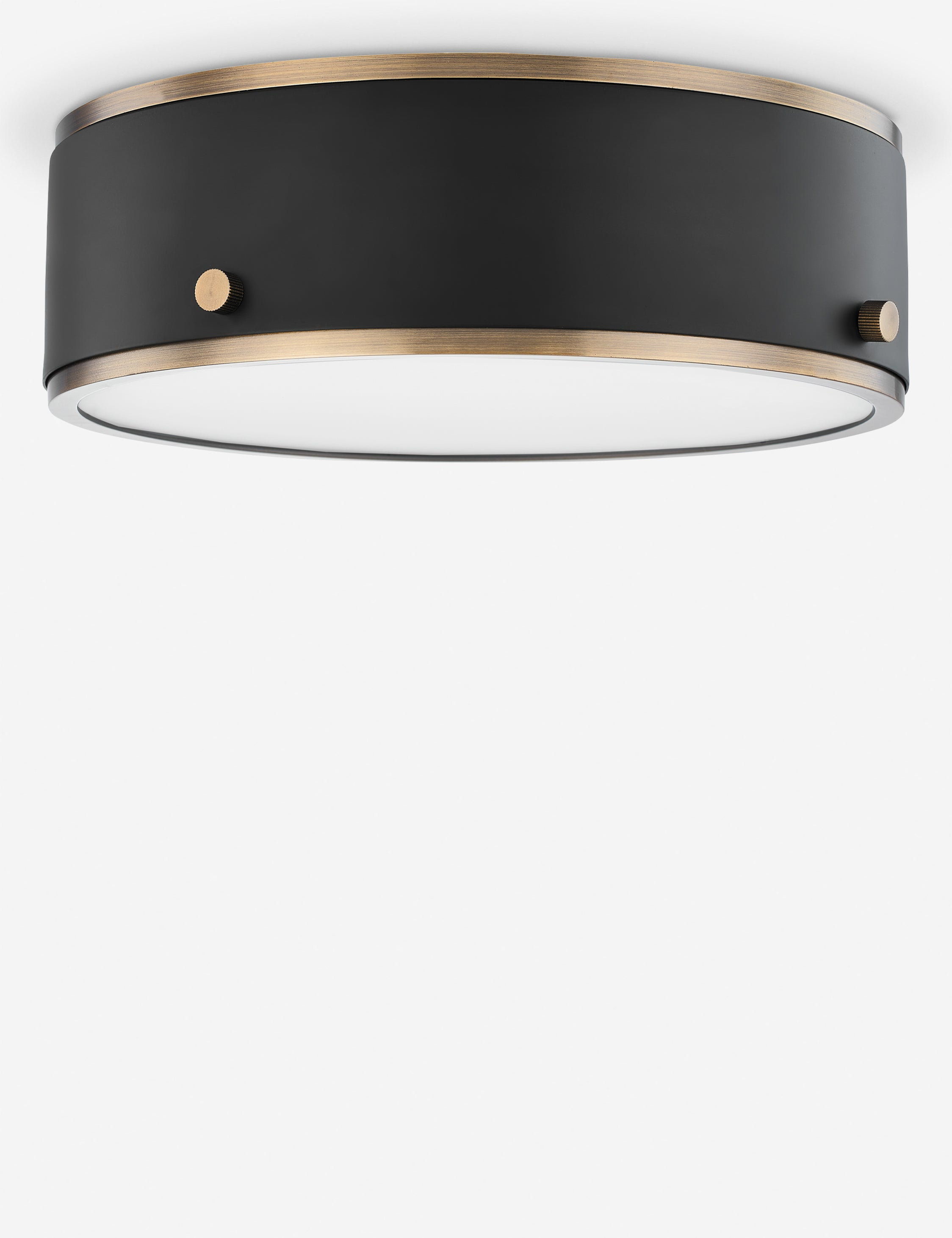 Oslo Flush Mount Light - Brass and Black / 12"Dia
