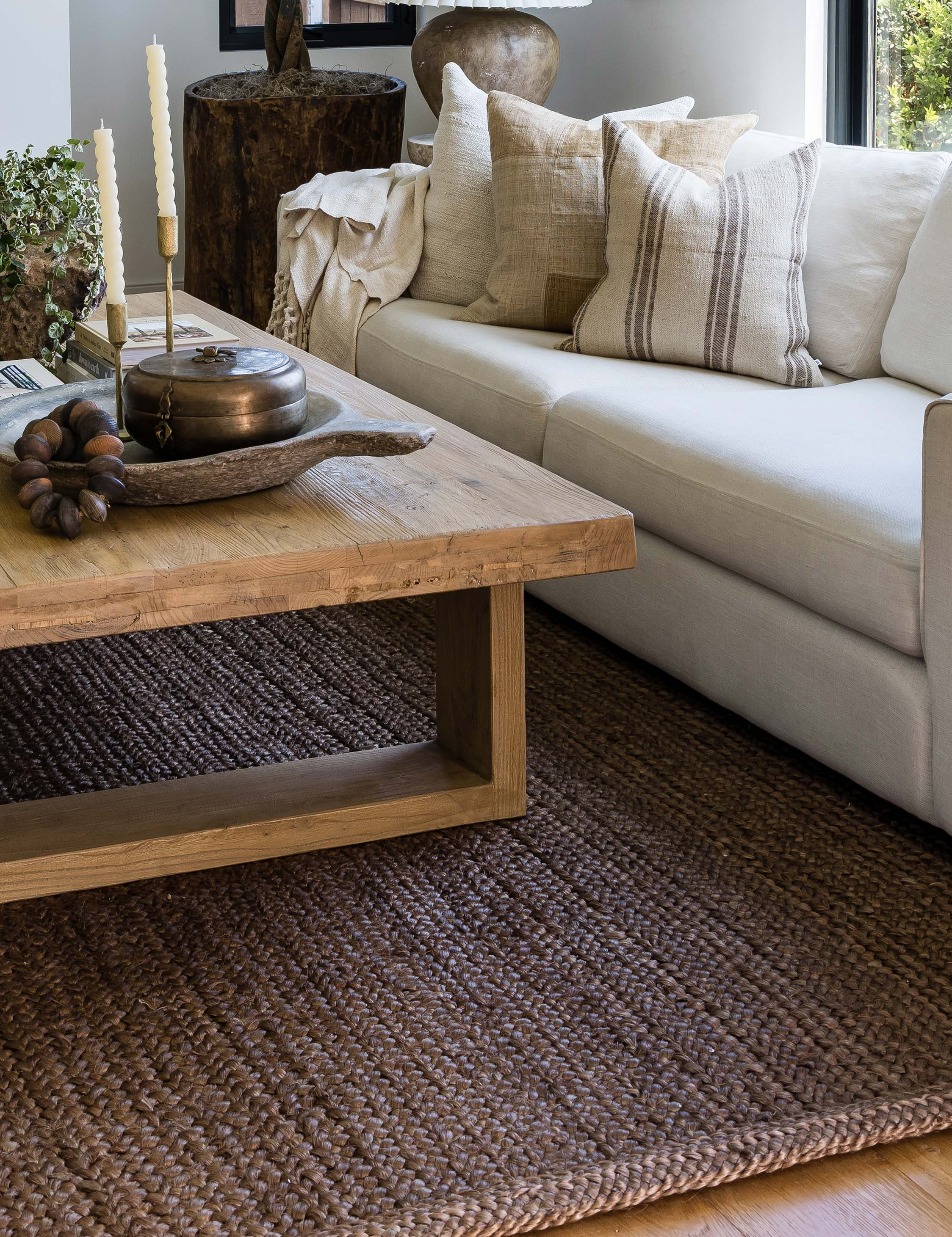 Cassis Handwoven Jute Rug by Pure Salt x Momeni - Walnut / 6' x 9'