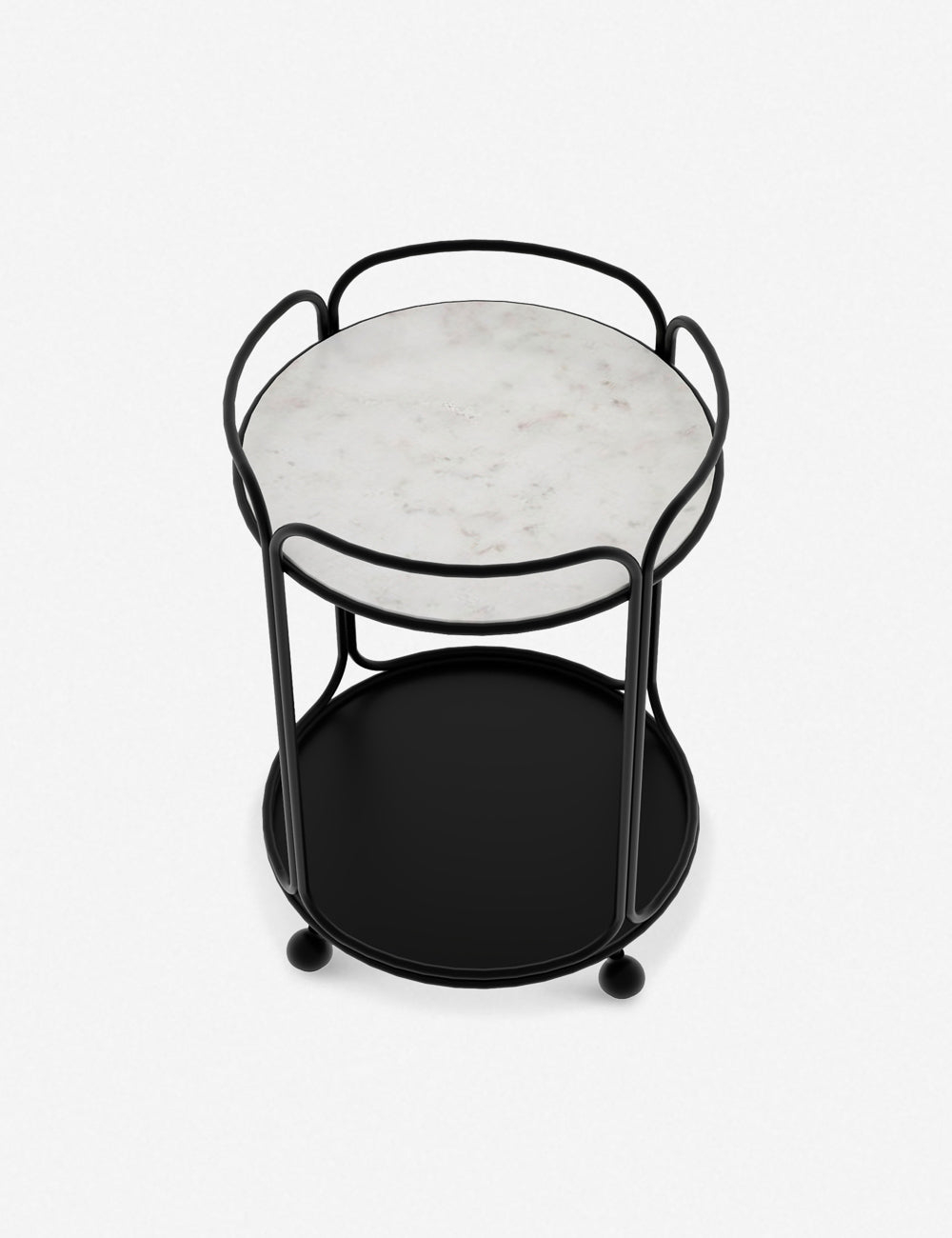Nathalie Round Bar Cart - Black