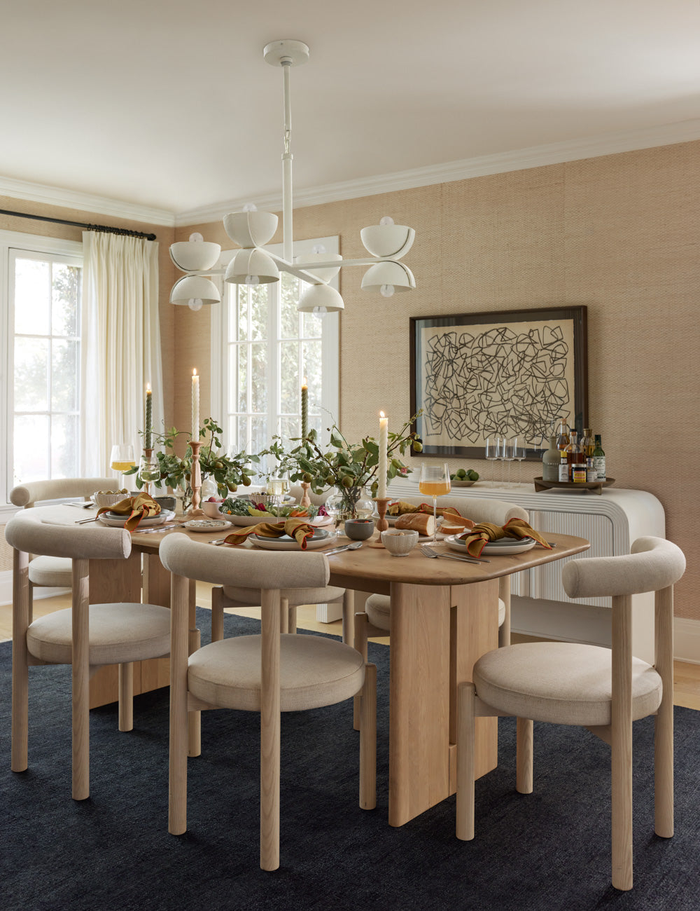 Ricardo Chandelier - White / 28"Dia