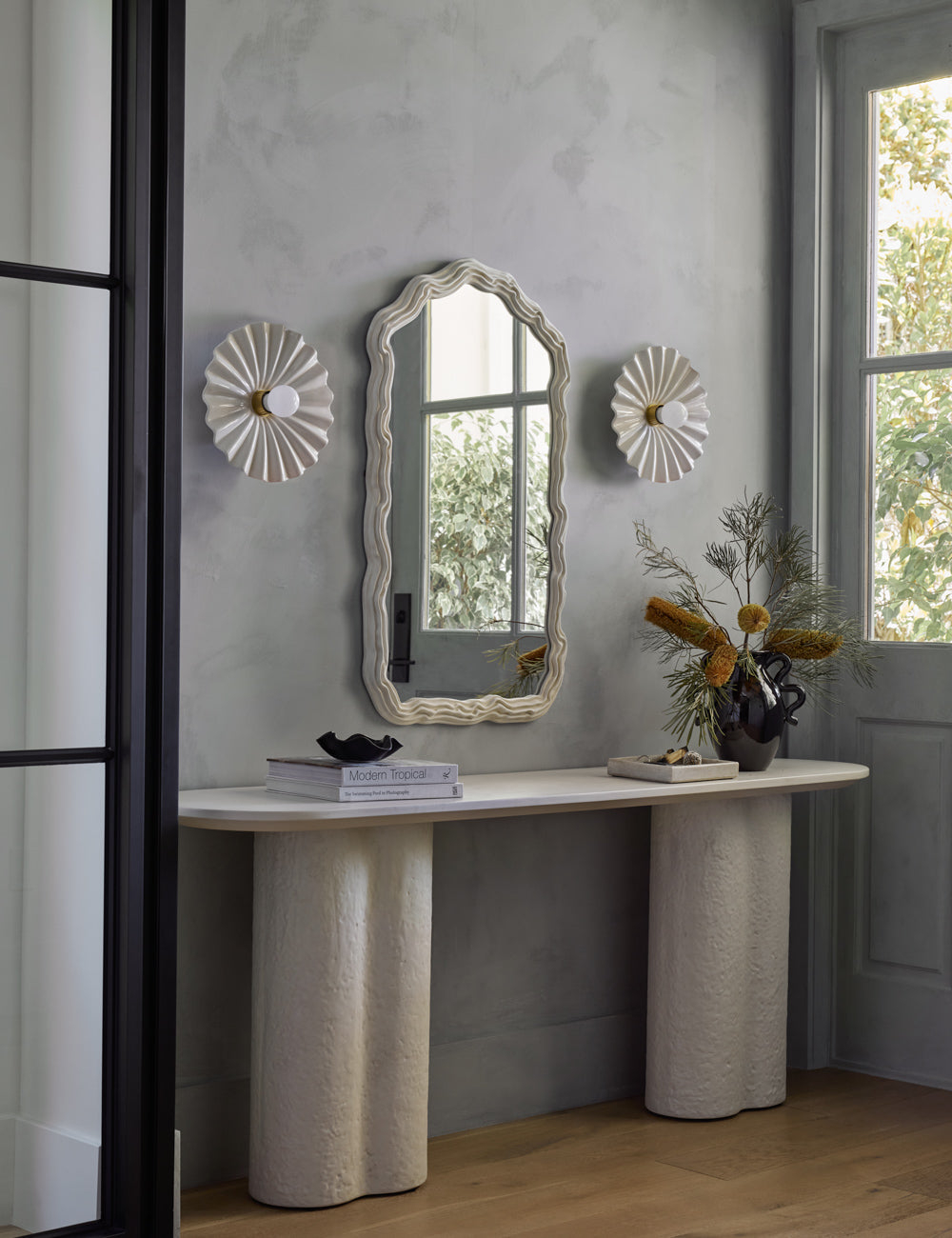Madrona Sconce - White and Brass / 11.75"W