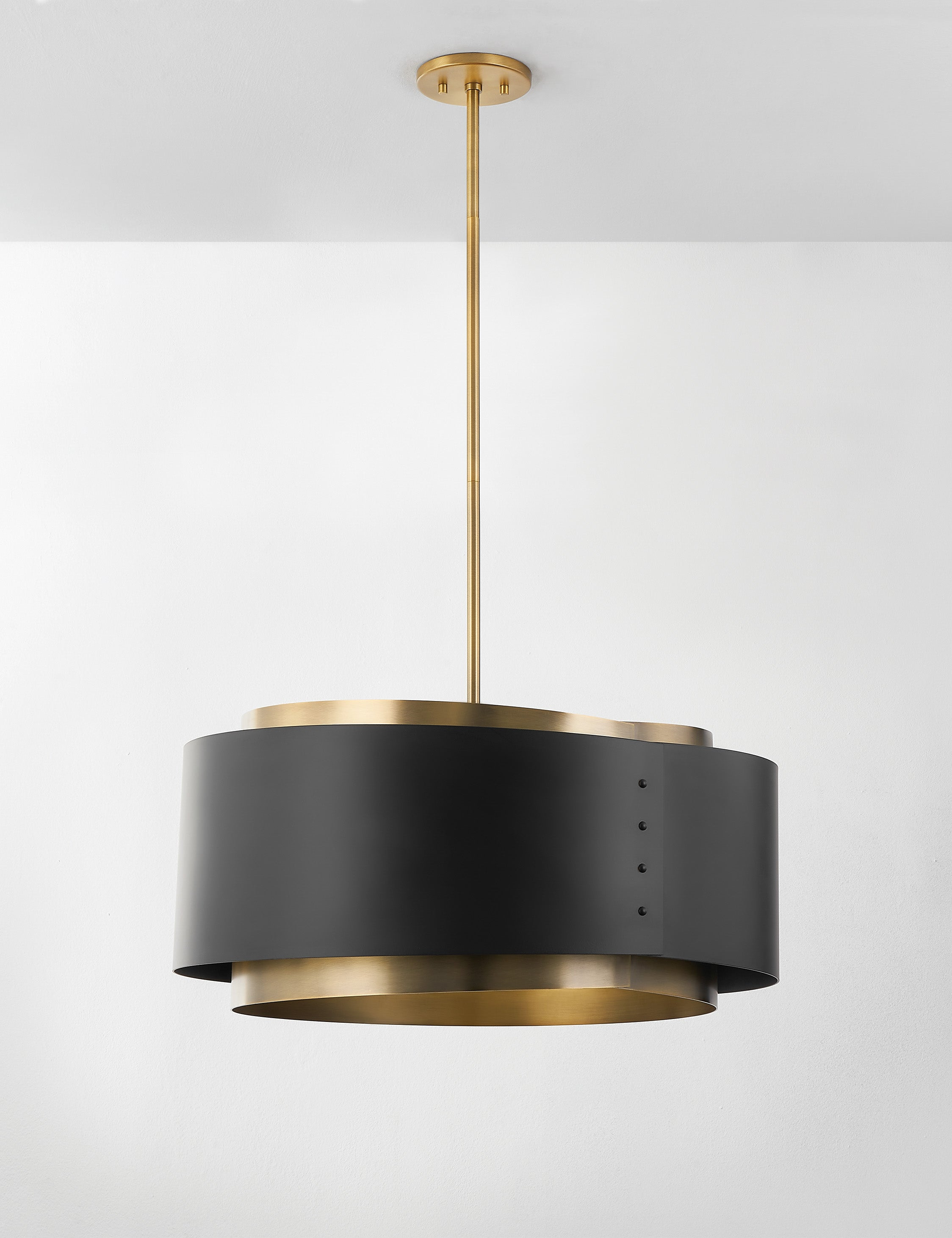 Roux Pendant Light by Colin King x Troy Lighting - Brass and Black / 25" Dia