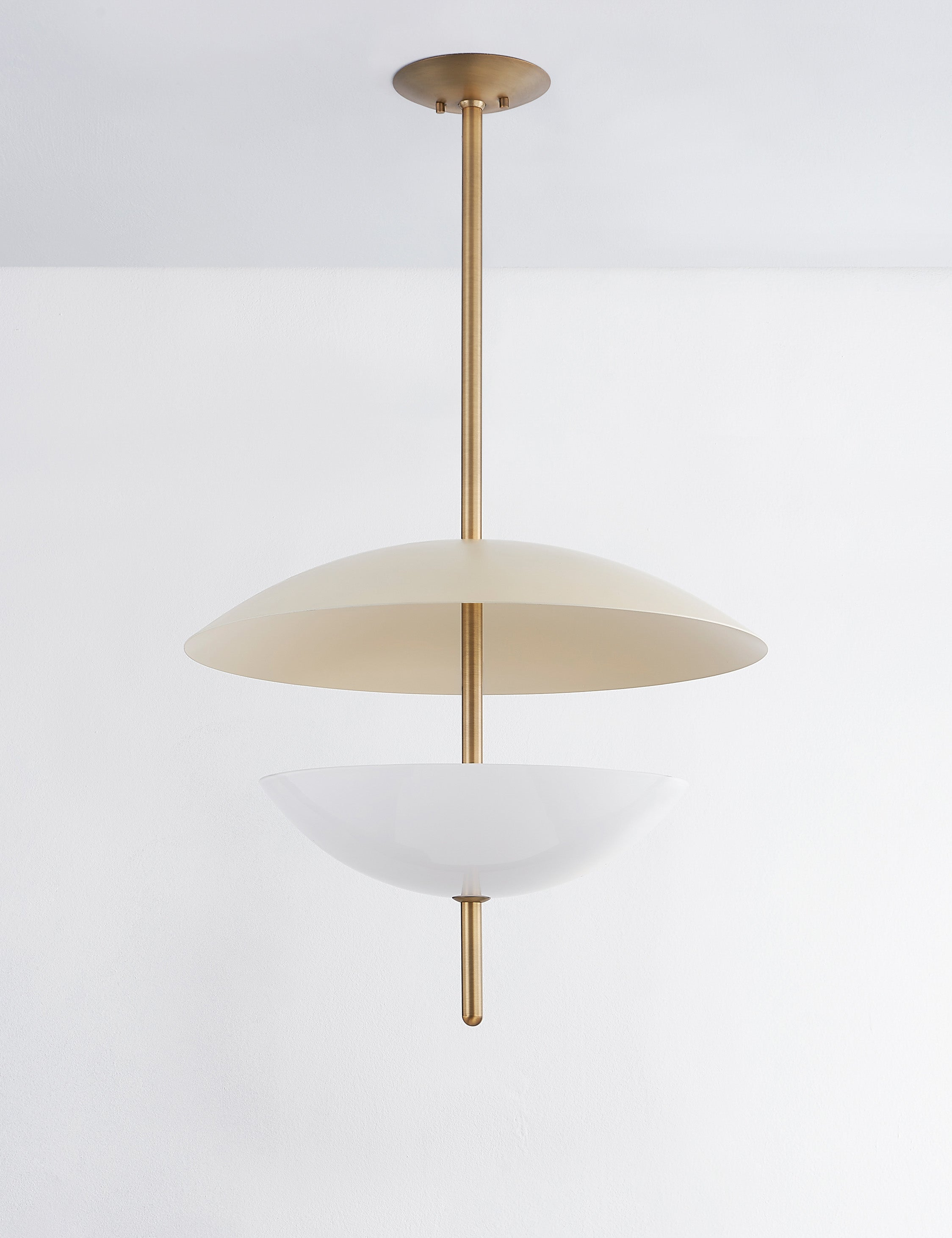 Dion Pendant Light by Colin King x Troy Lighting - Brass and White / 24" Dia