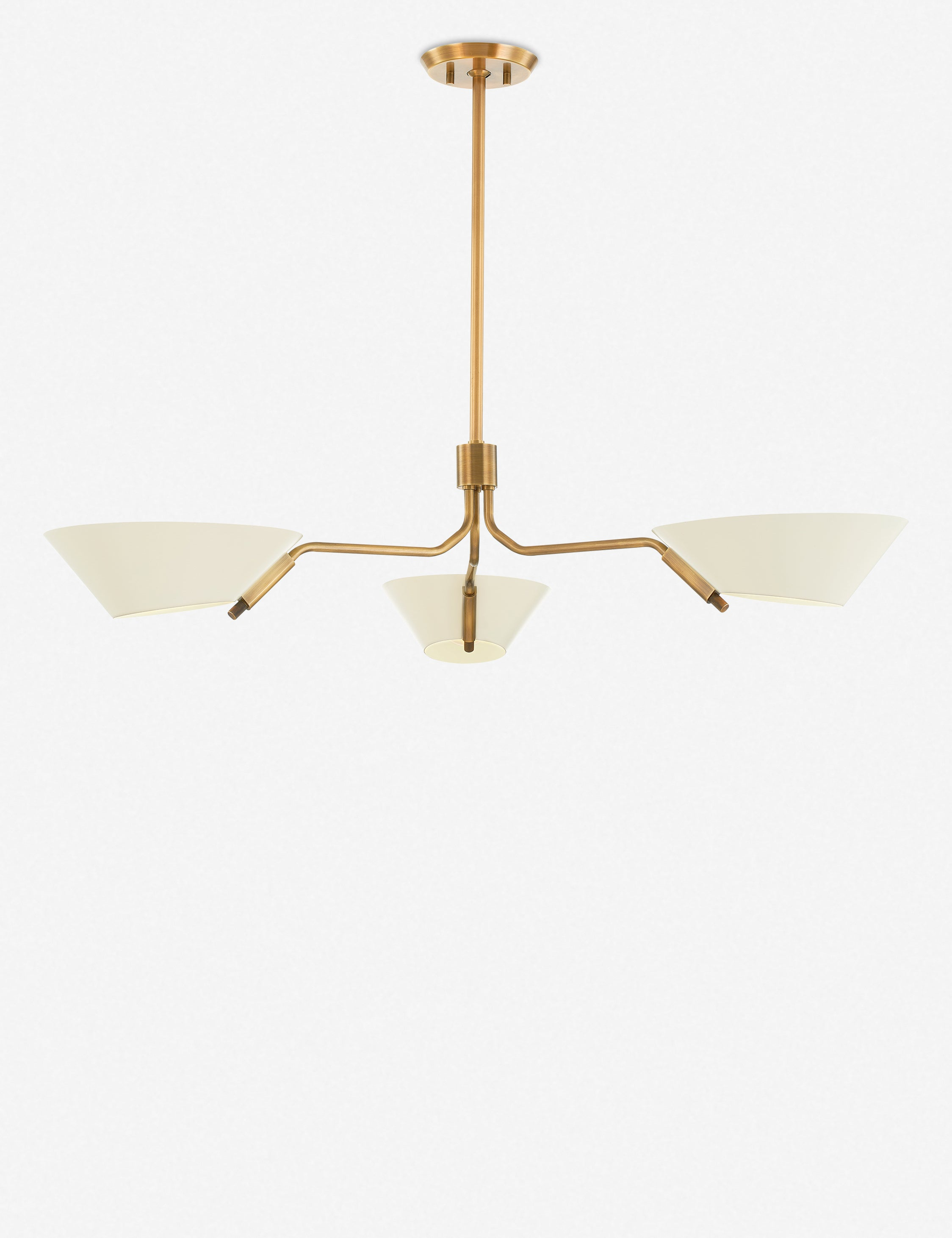 Riaz Chandelier - Cream and Brass / 3 Light
