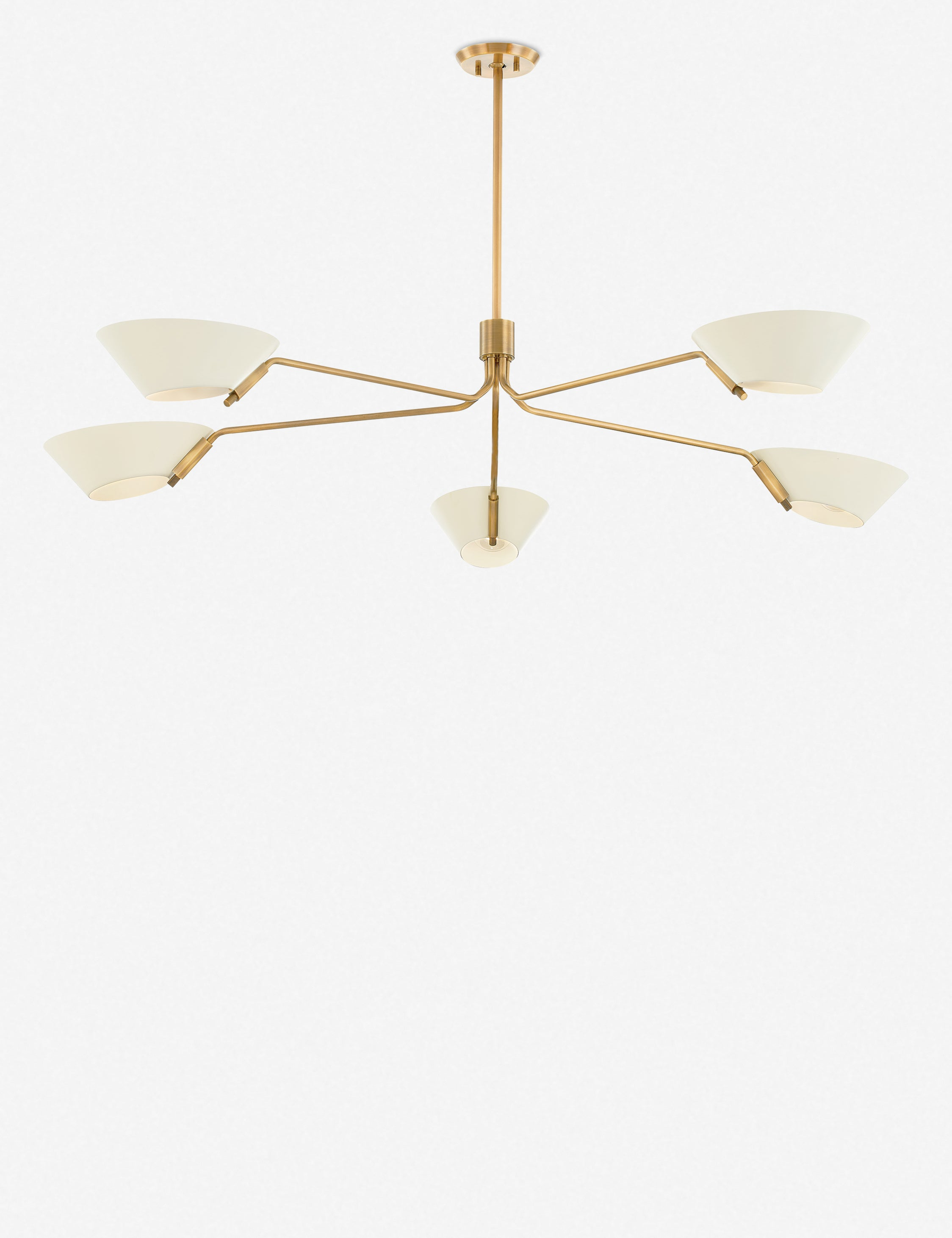 Riaz Chandelier - Cream and Brass / 5 Light