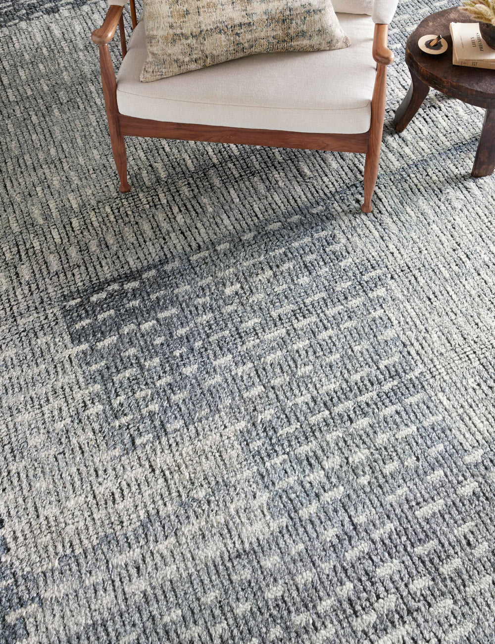 Gwyneth Hand-Knotted Wool Rug by Amber Lewis x Loloi - Denim and Sky / 6' x 9'