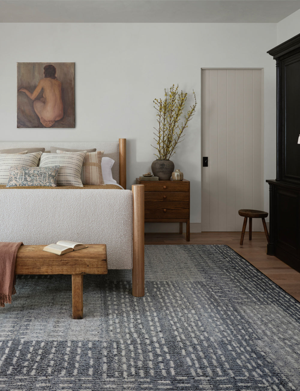 Gwyneth Hand-Knotted Wool Rug by Amber Lewis x Loloi - Denim and Sky / 6' x 9'