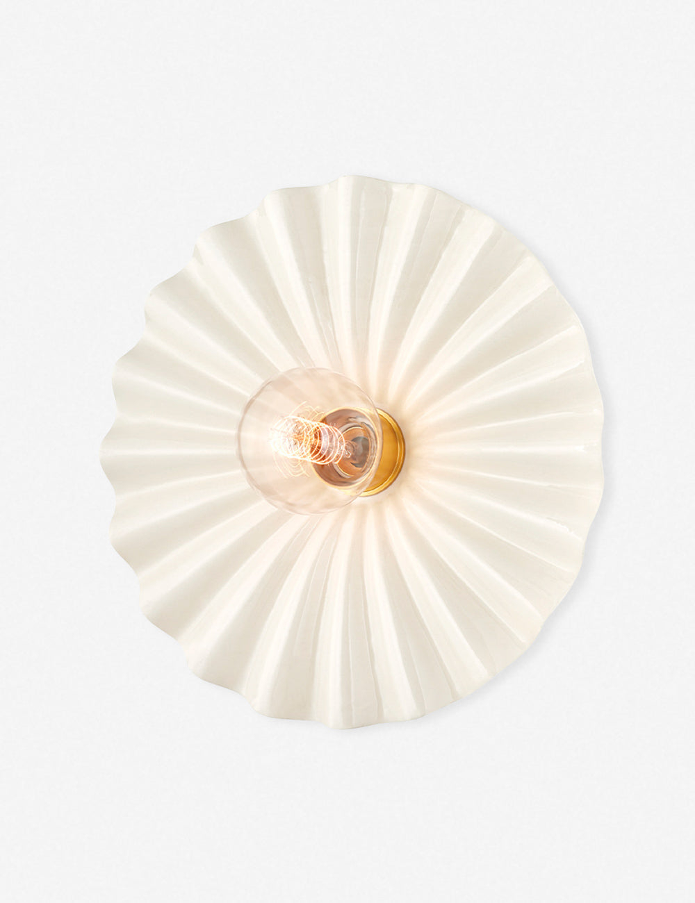 Madrona Sconce - White and Brass / 11.75"W