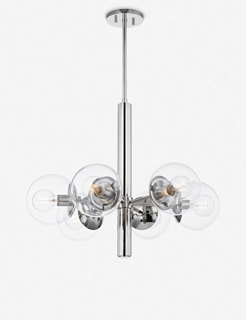 Lia Chandelier - Clear / 6 Light / Polished Nickel