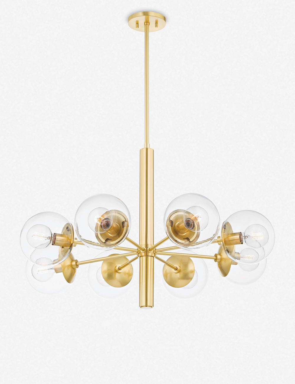 Lia Chandelier - Clear / 8 Light / Antique Brass