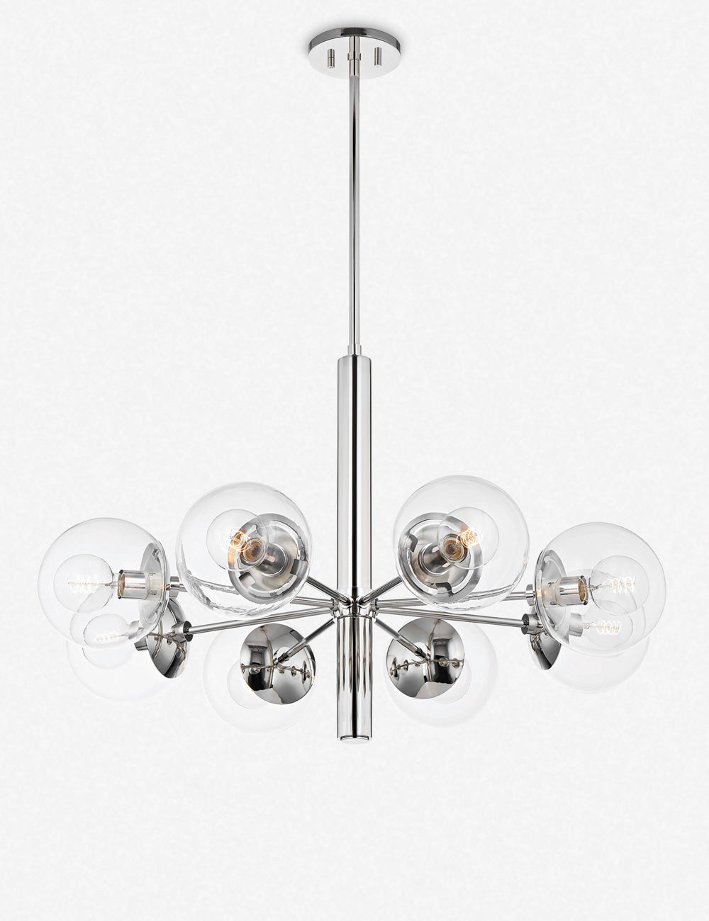 Lia Chandelier - Clear / 8 Light / Polished Nickel