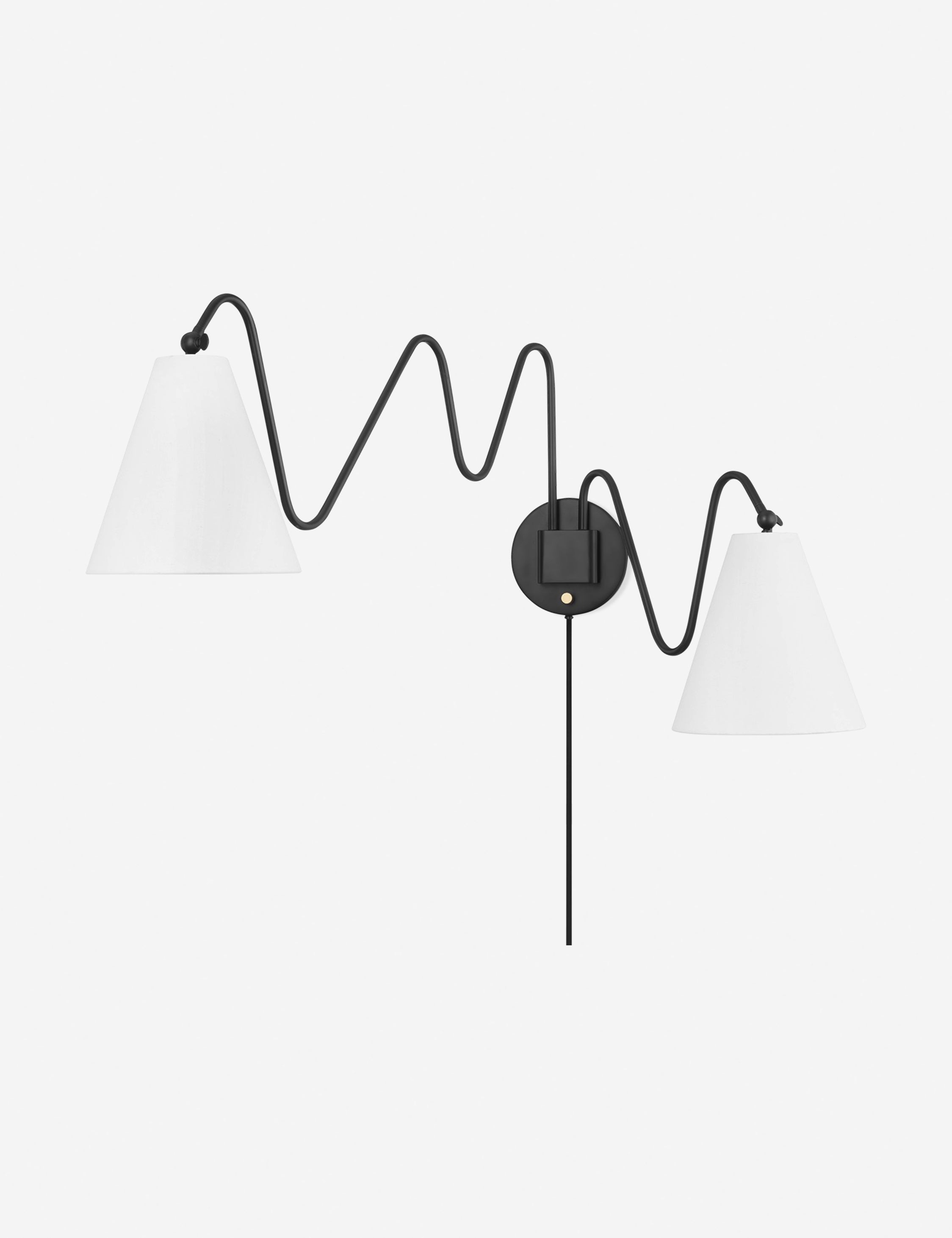 Dellon Double Plug-In Sconce - Black / Double