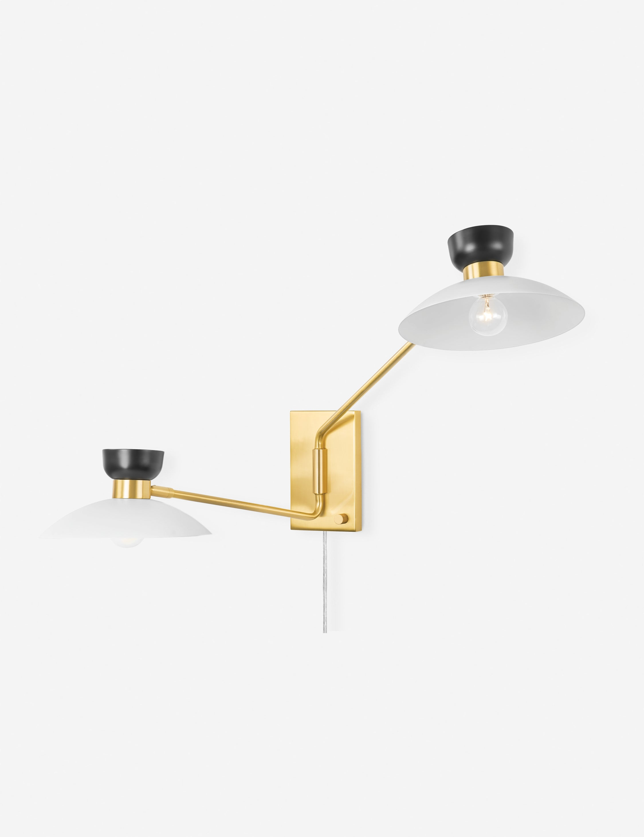 Leander Adjustable Plug-In Sconce - Antique Brass