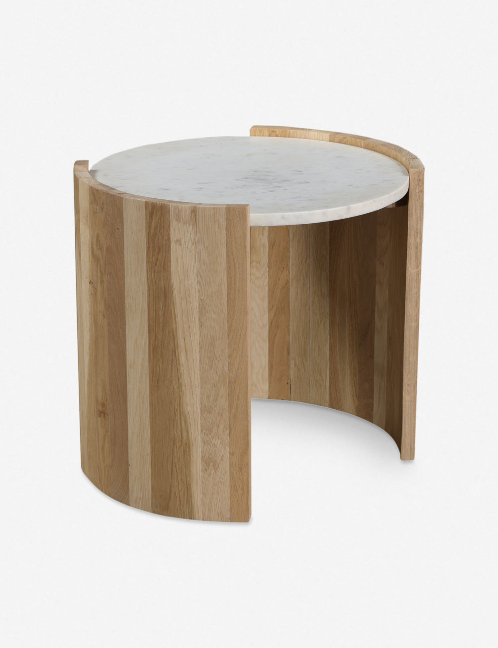 Whilem Round Side Table - White