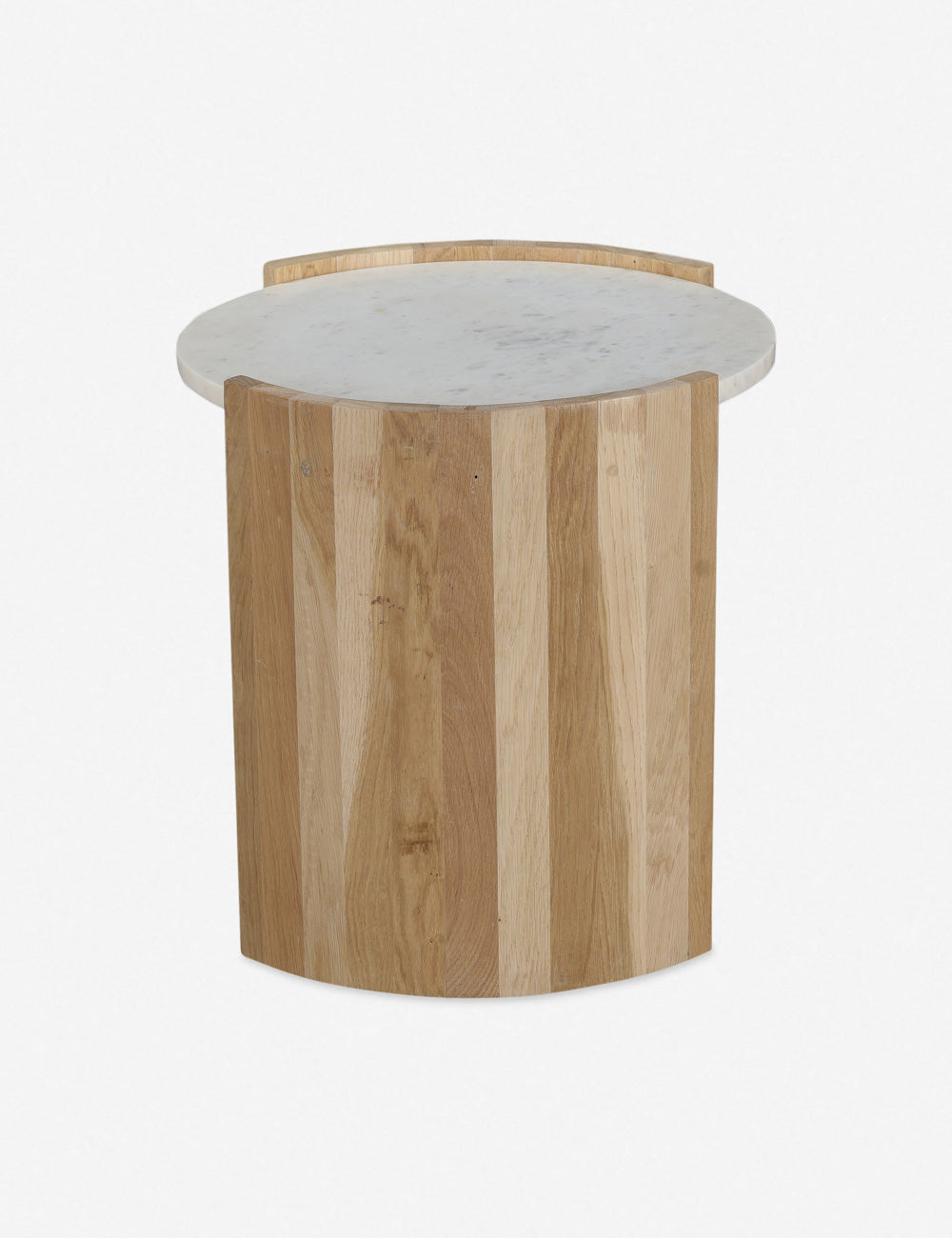 Whilem Round Side Table - White
