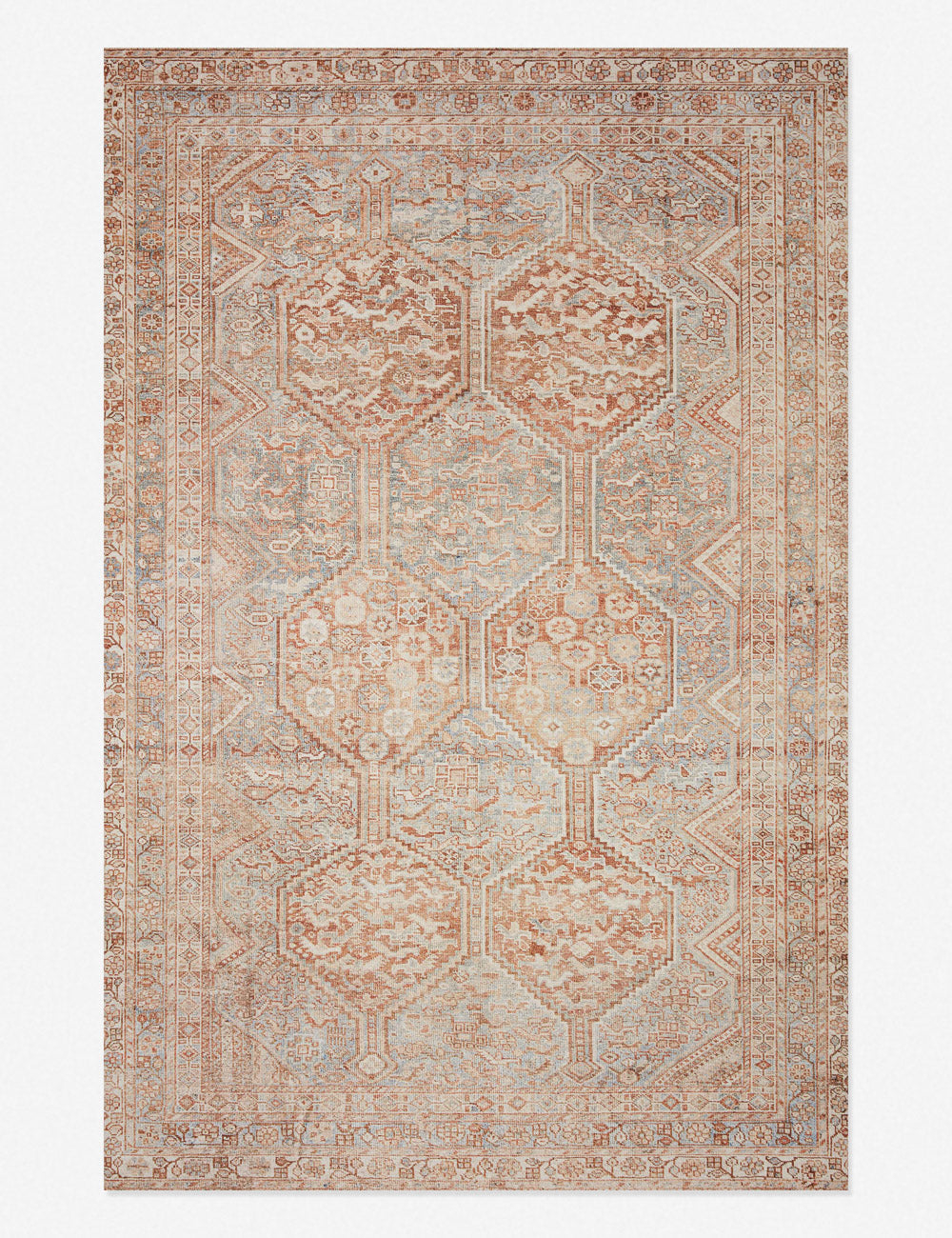 Jules Rug by Chris Loves Julia x Loloi - Tangerine and Mist / 2' x 5'