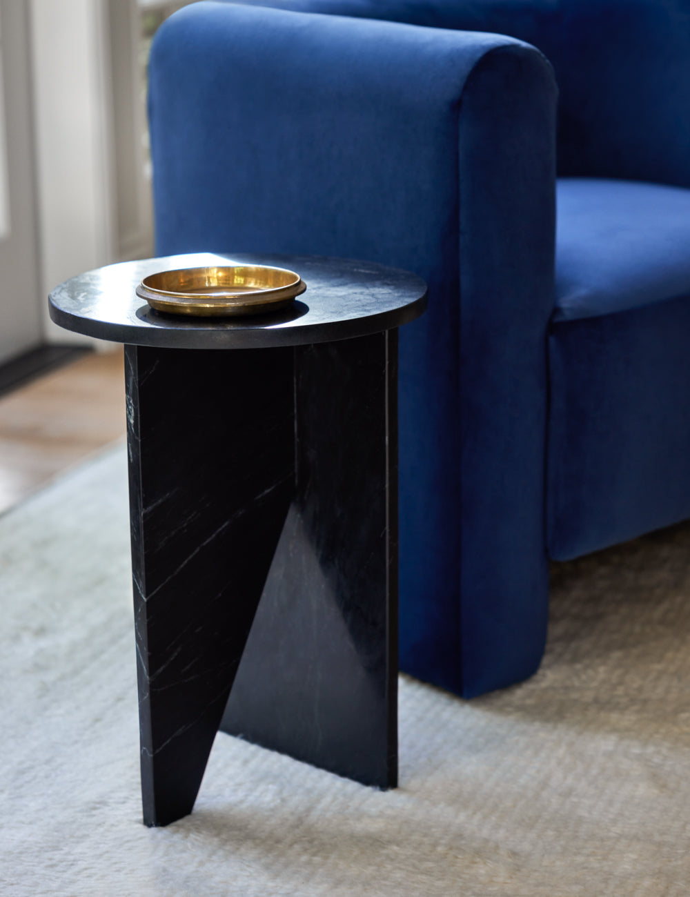 Biagio Round Side Table - Black