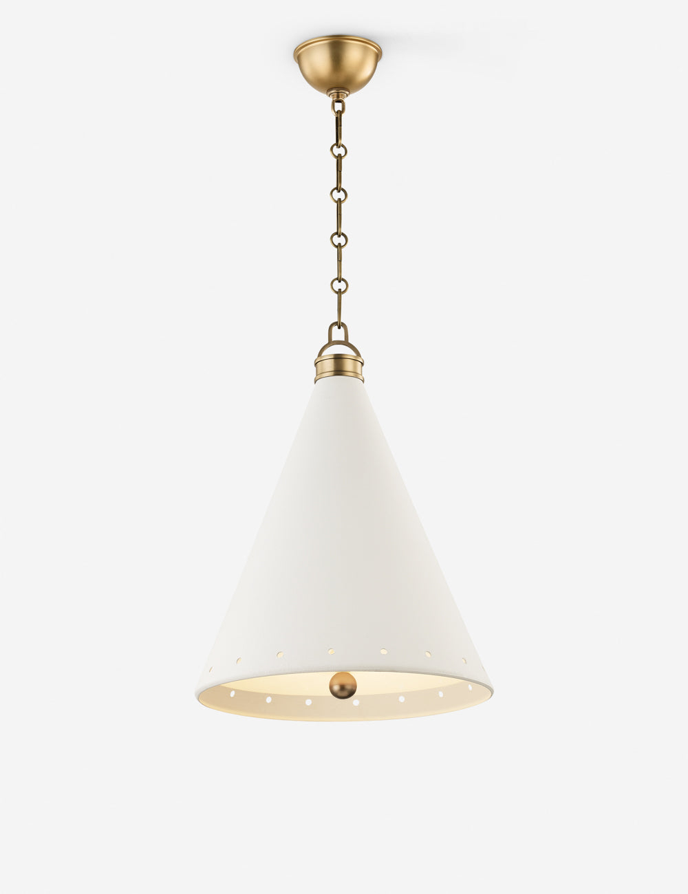 Buxton Pendant Light - White and Brass / Medium