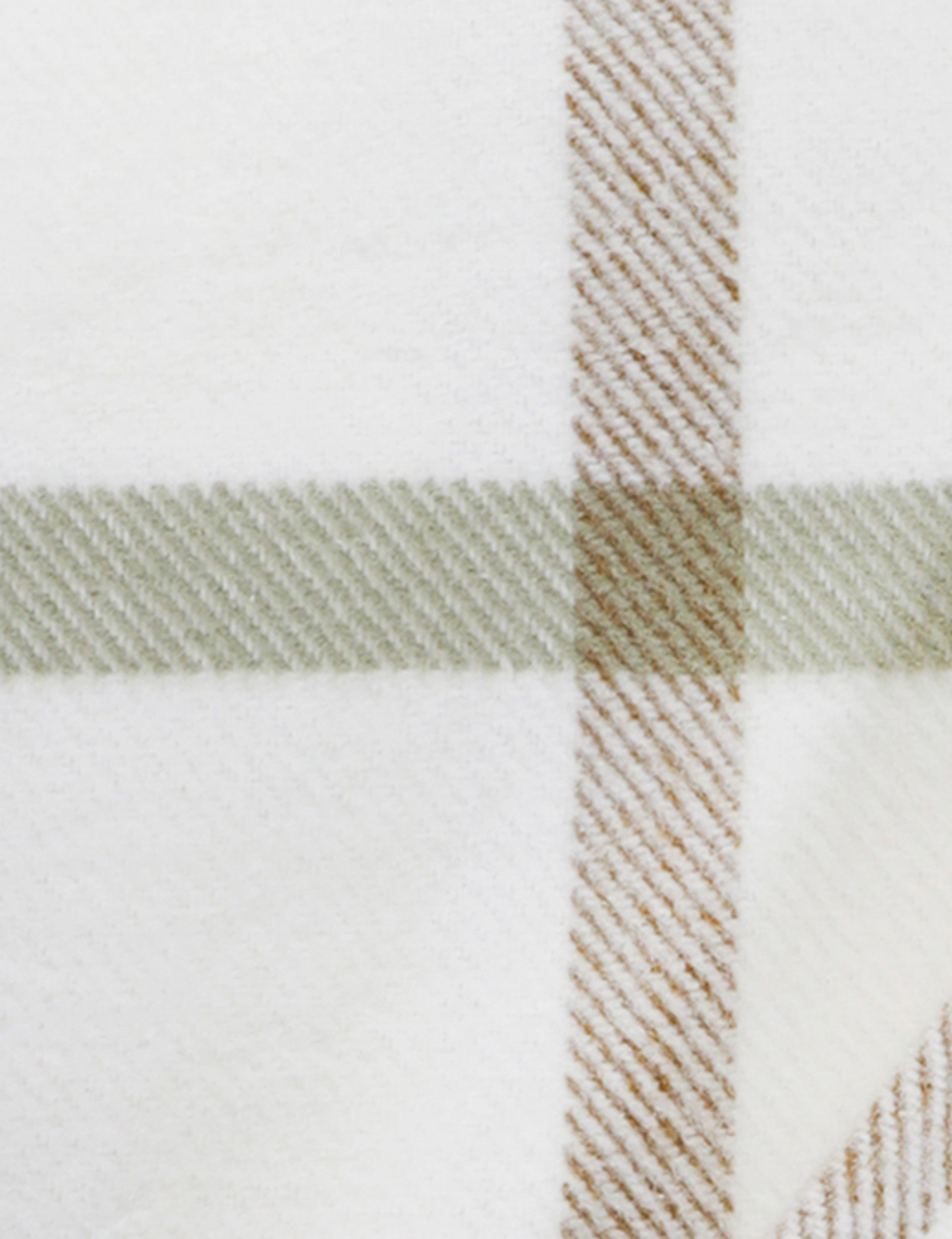 Copenhagen Brushed Cotton Throw by Pom Pom at Home - White and Olive