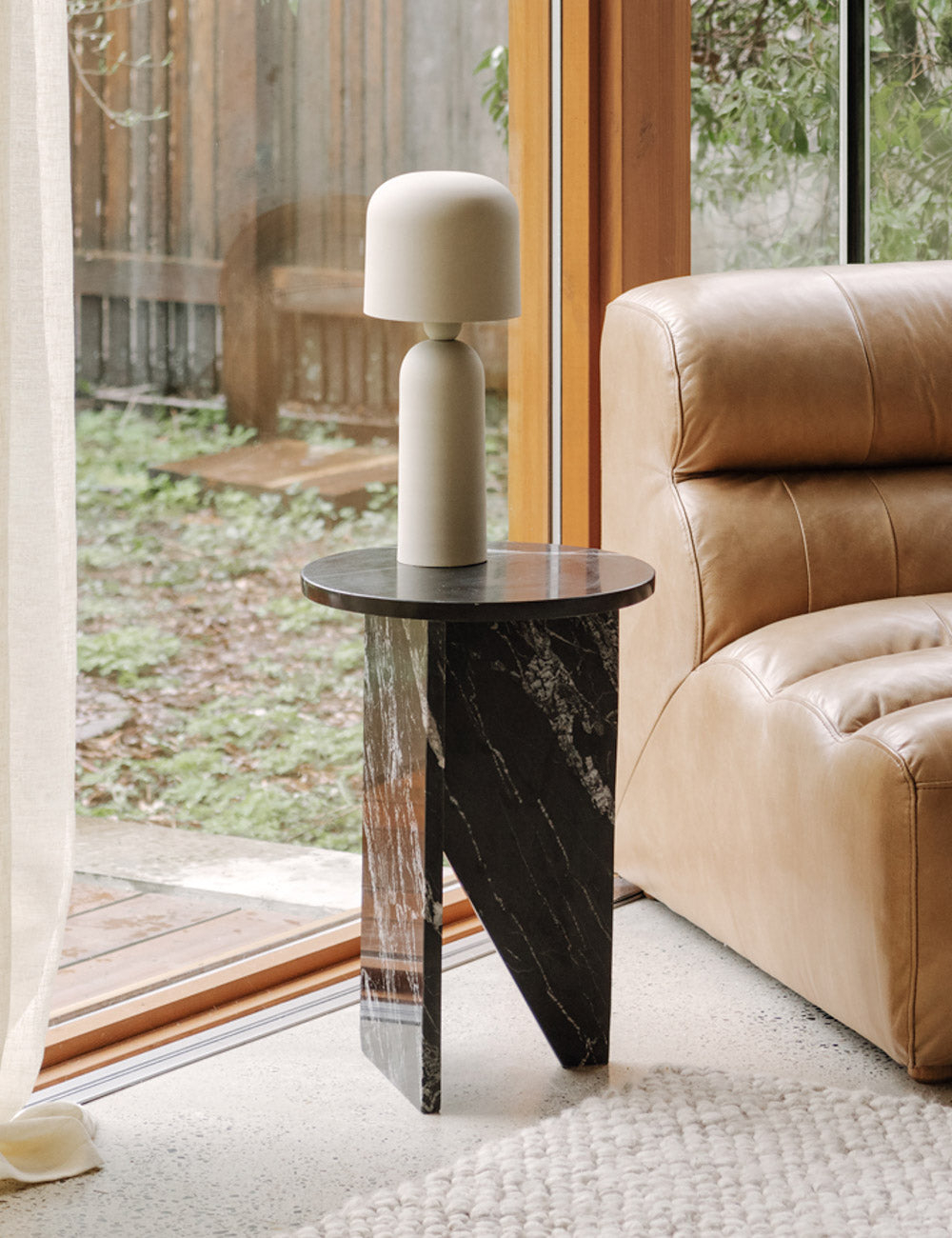 Biagio Round Side Table - Black