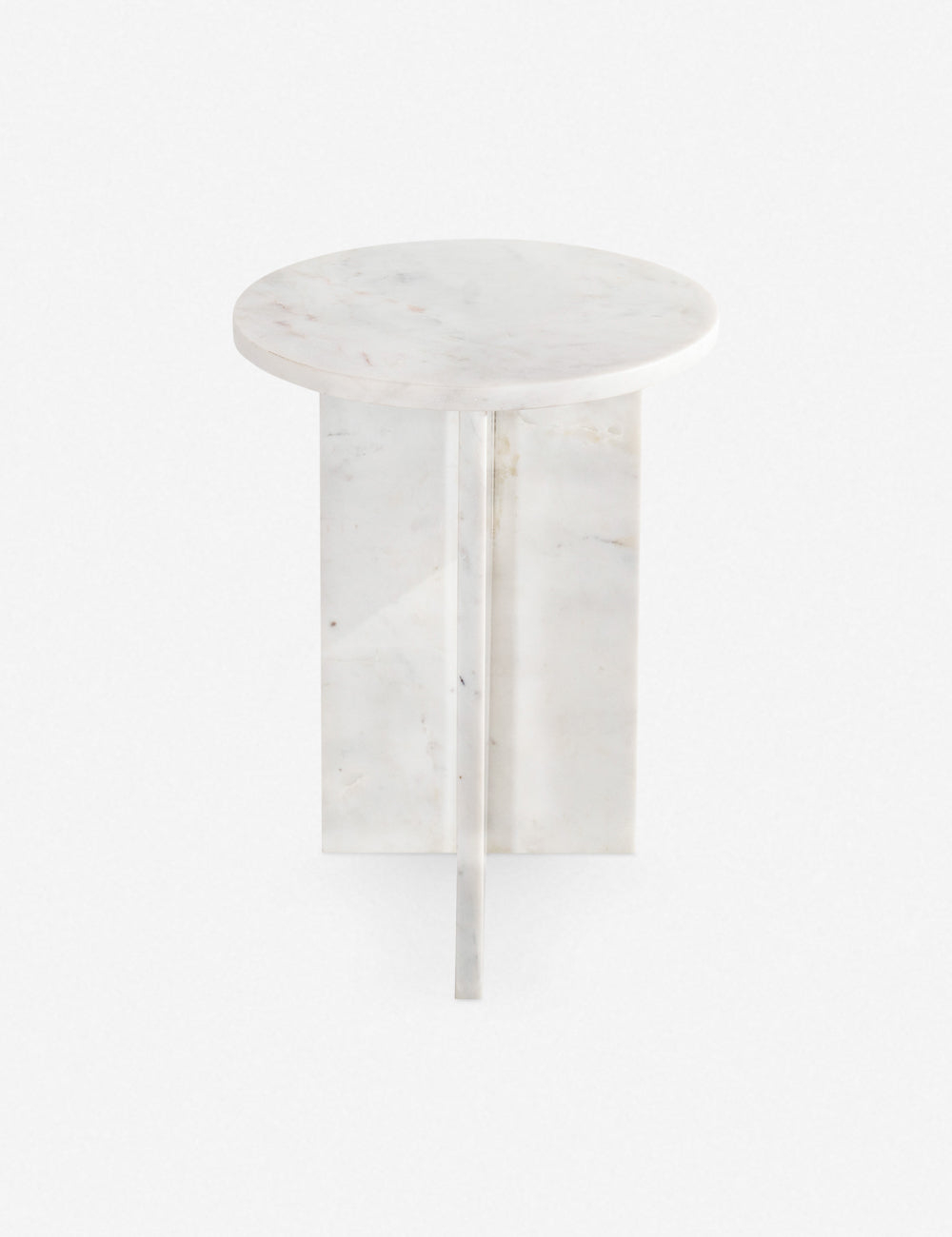 Biagio Round Side Table - White