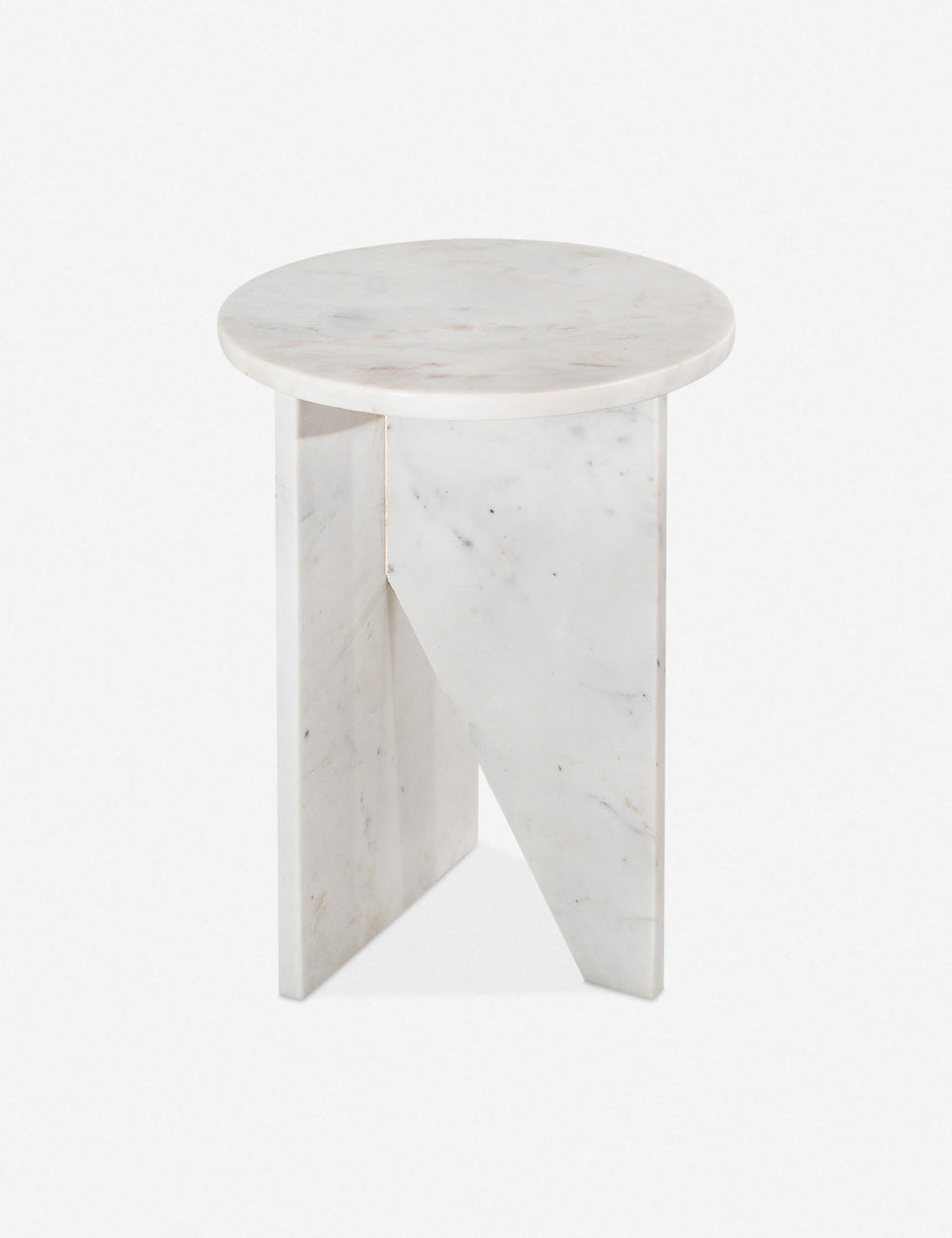 Biagio Round Side Table - White