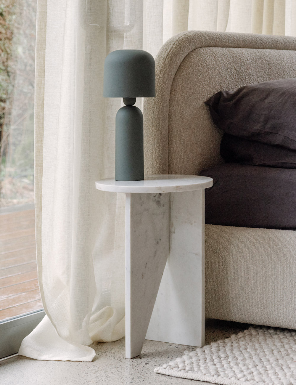 Biagio Round Side Table - White
