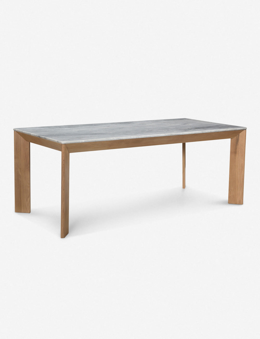 Angle Contemporary Reclaimed Wood & Marble Extendable Dining Table