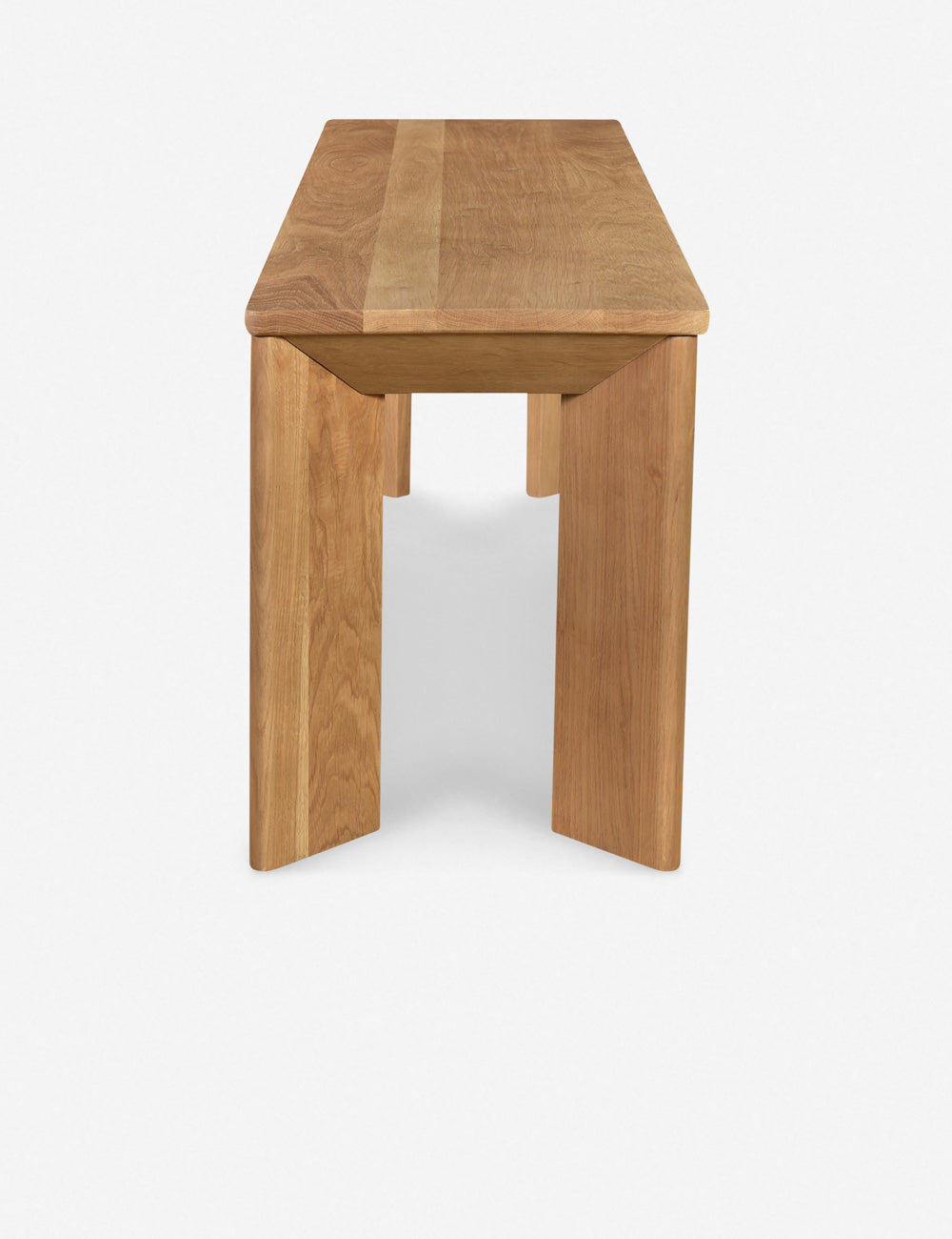 Angle Small Solid Oak Modern Dining Bench 52"