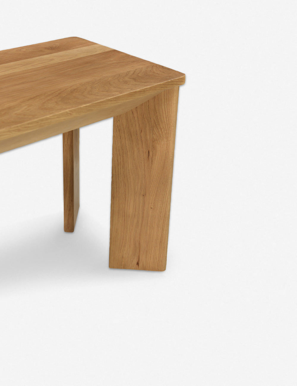 Angle Small Solid Oak Modern Dining Bench 52"