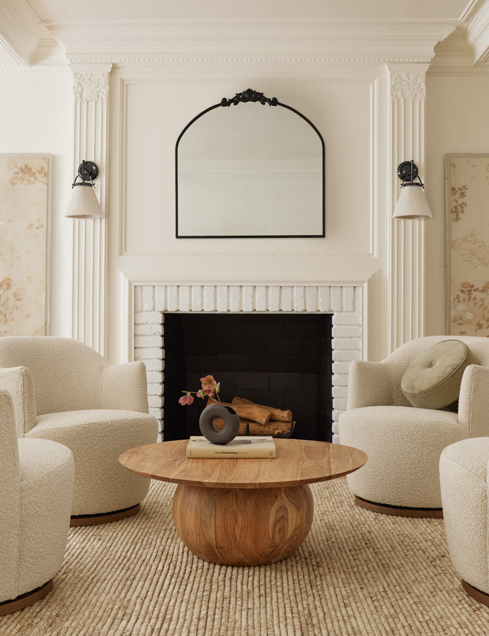 Margie Swivel Chair - Natural Boucle