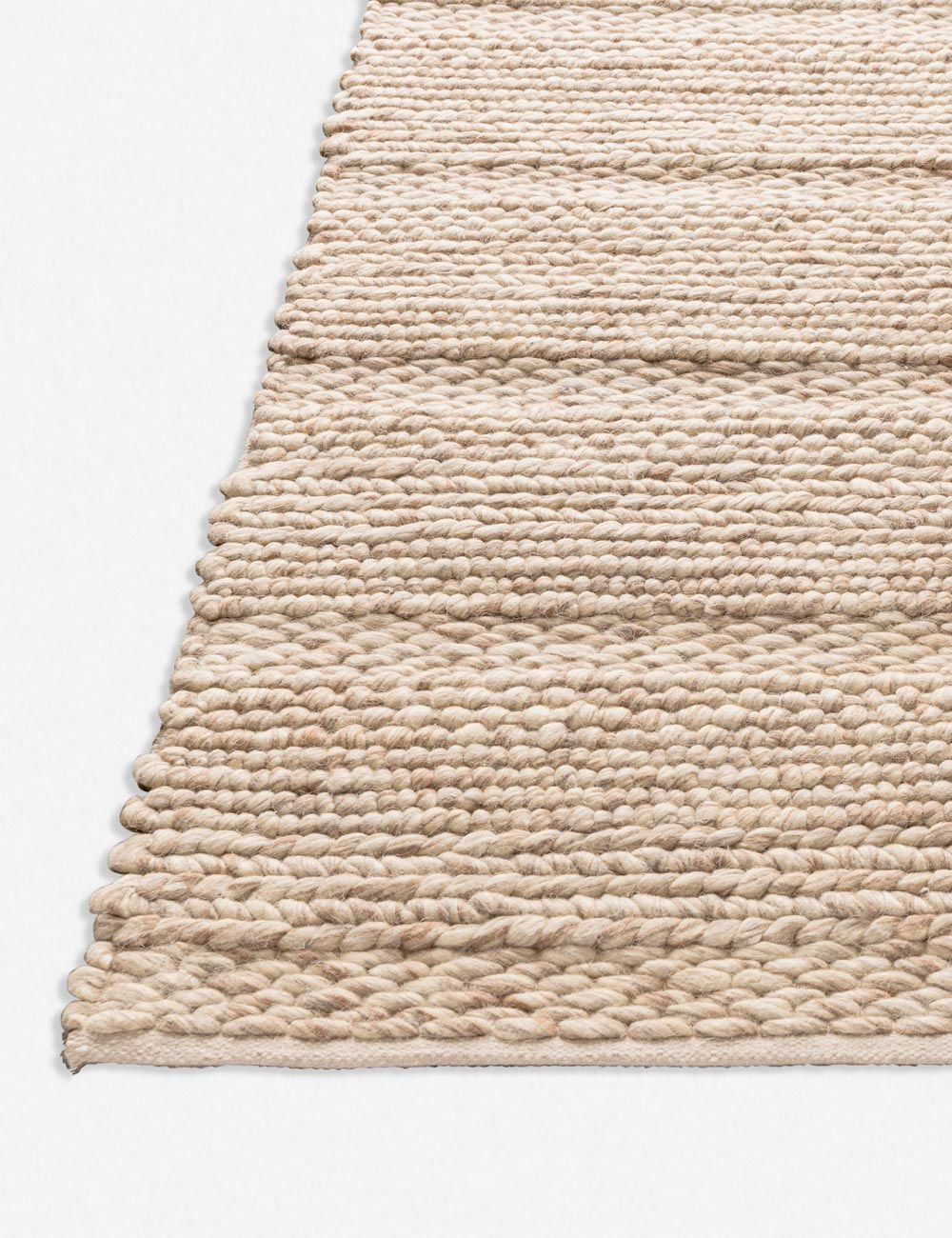 Ivory Braided Elegance 5' x 8' Handmade Wool Area Rug