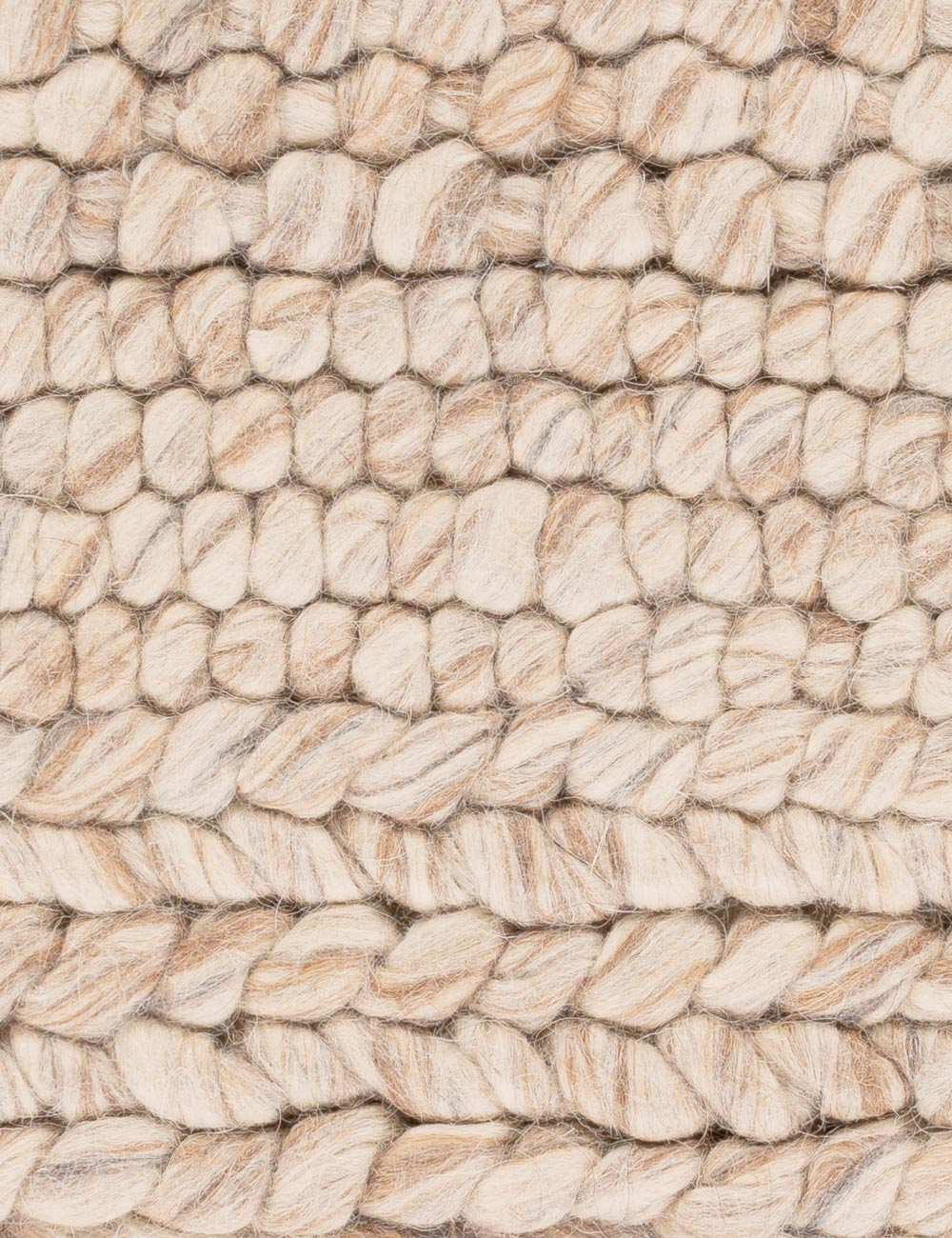 Ivory Braided Elegance 5' x 8' Handmade Wool Area Rug