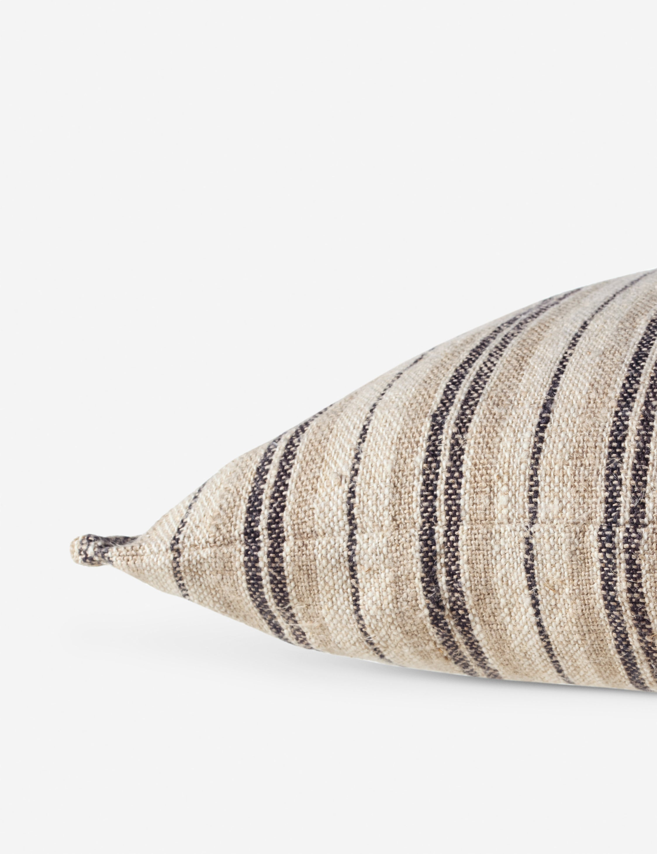Baptiste Linen Pillow - Brown and Cream / Lumbar / Polyester