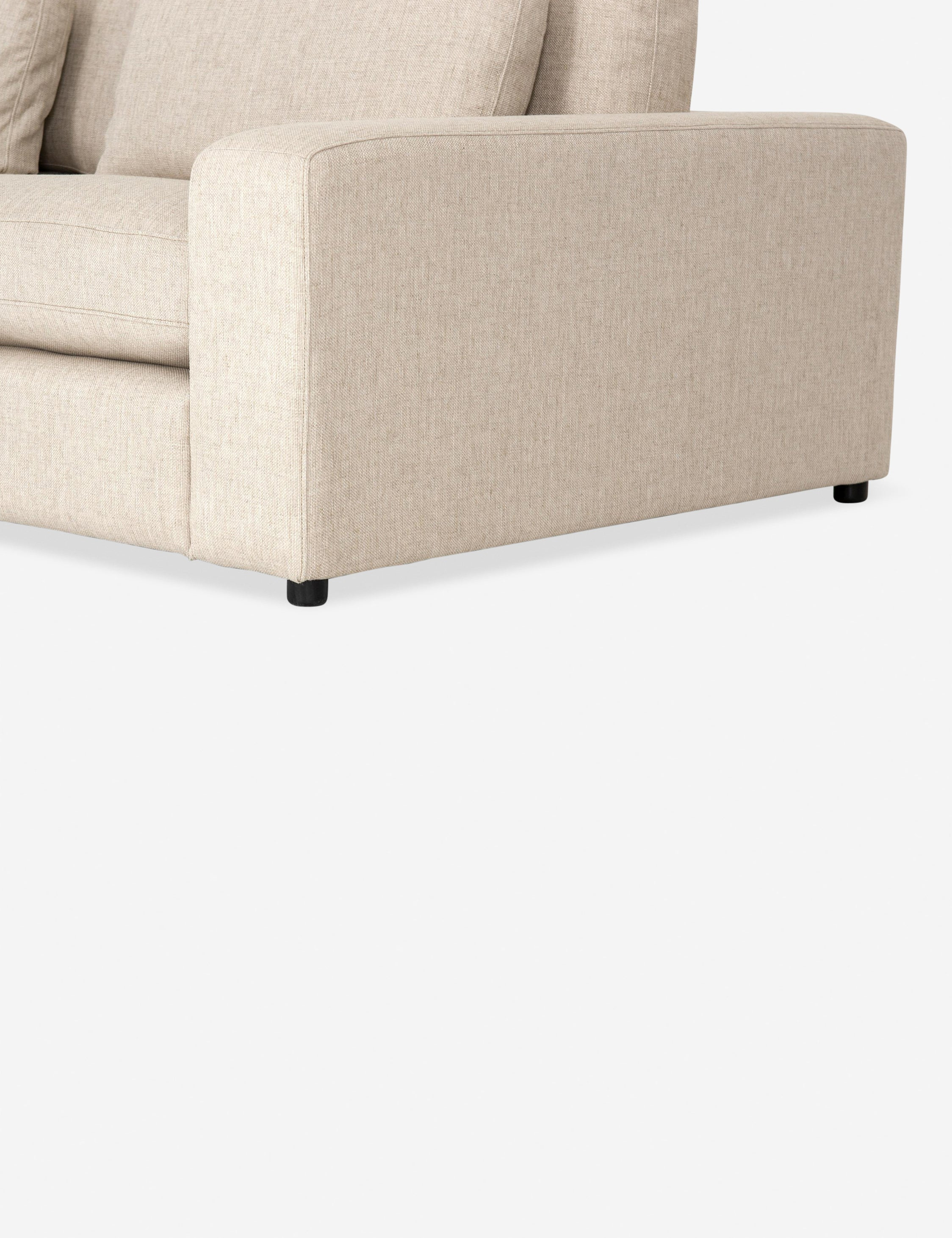 Cresswell Corner Sectional Sofa - Off White / 4-Piece / Right-Facing with Ottoman