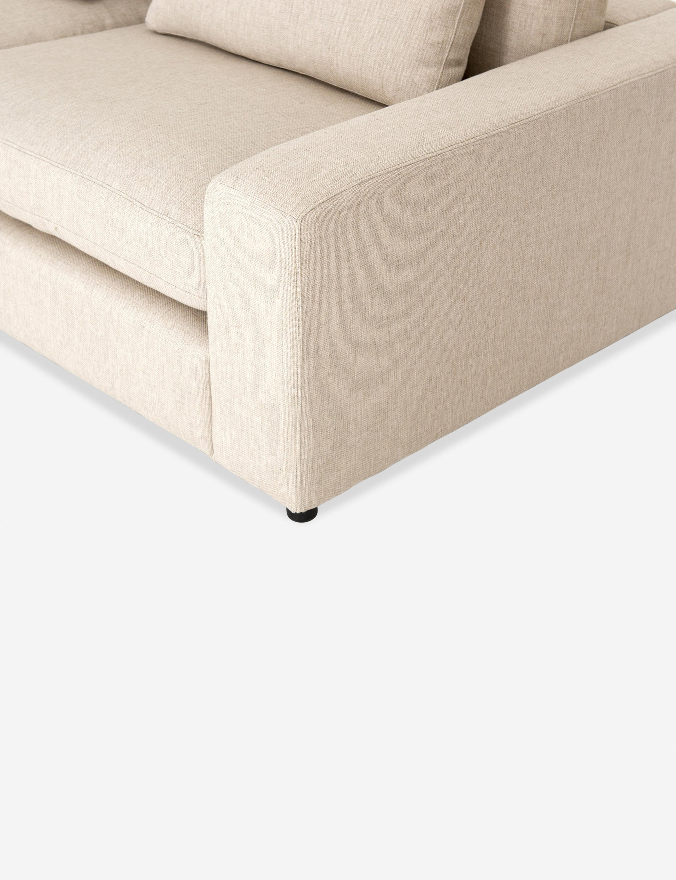 Cresswell Corner Sectional Sofa - Off White / 4-Piece / Right-Facing with Ottoman