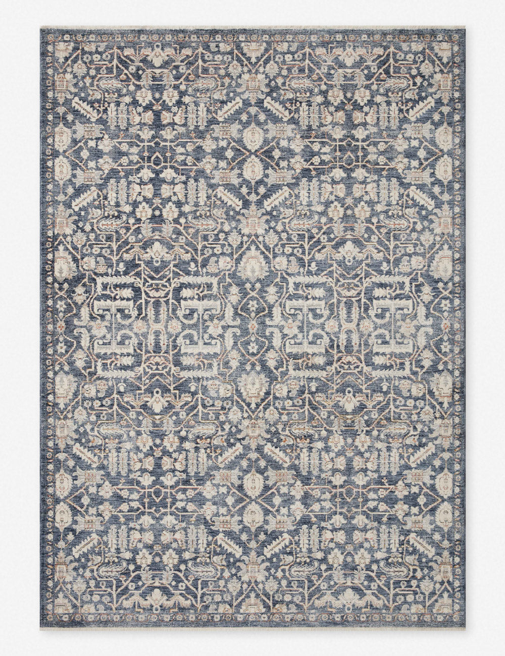 Zuma Rug by Amber Lewis x Loloi - Blue and Ivory / 3' Round