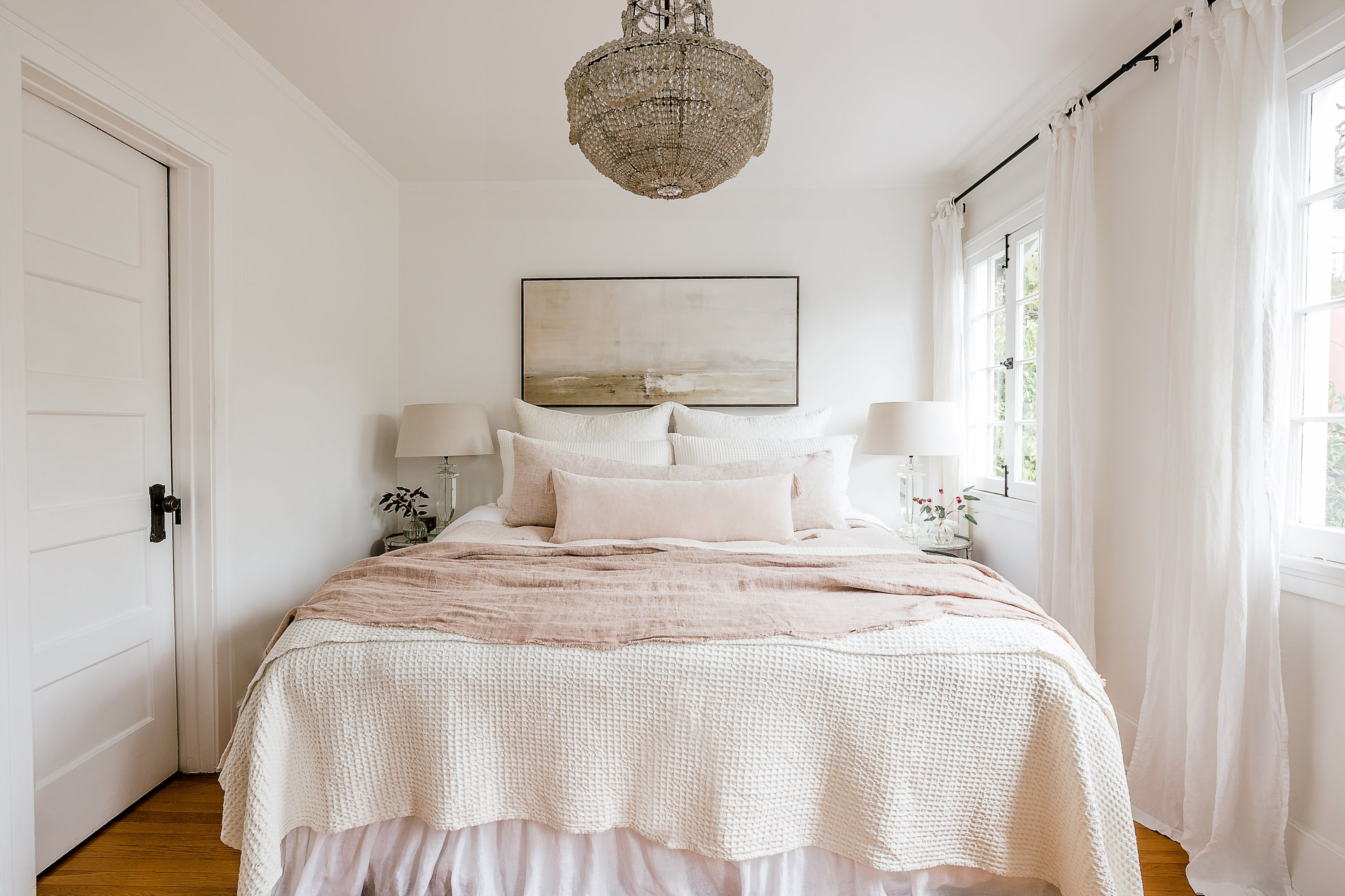 Bianca Velvet Pillow by Pom Pom at Home - Blush / Lumbar