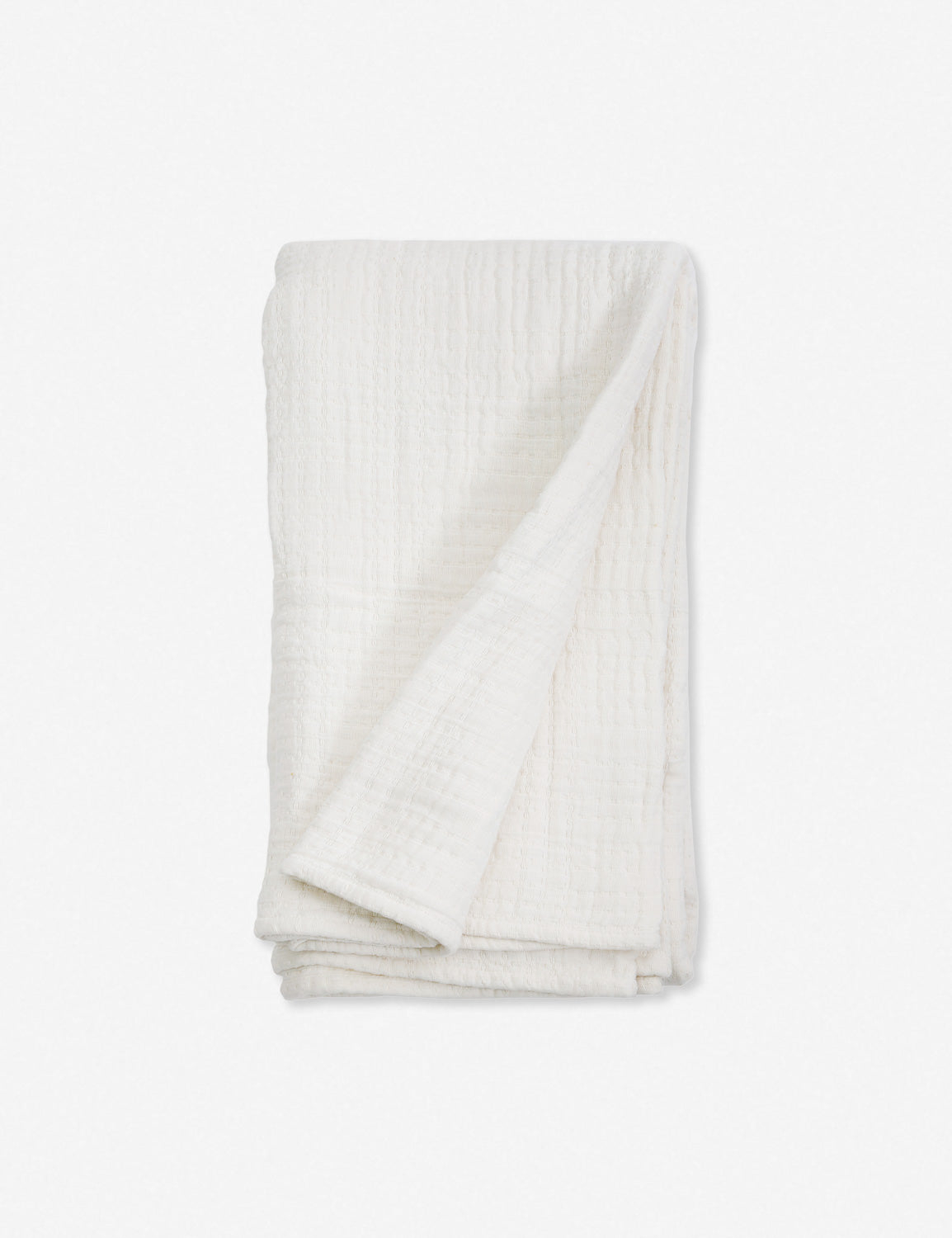 Arrowhead Textured Cotton Blanket by Pom Pom at Home - Cream / King