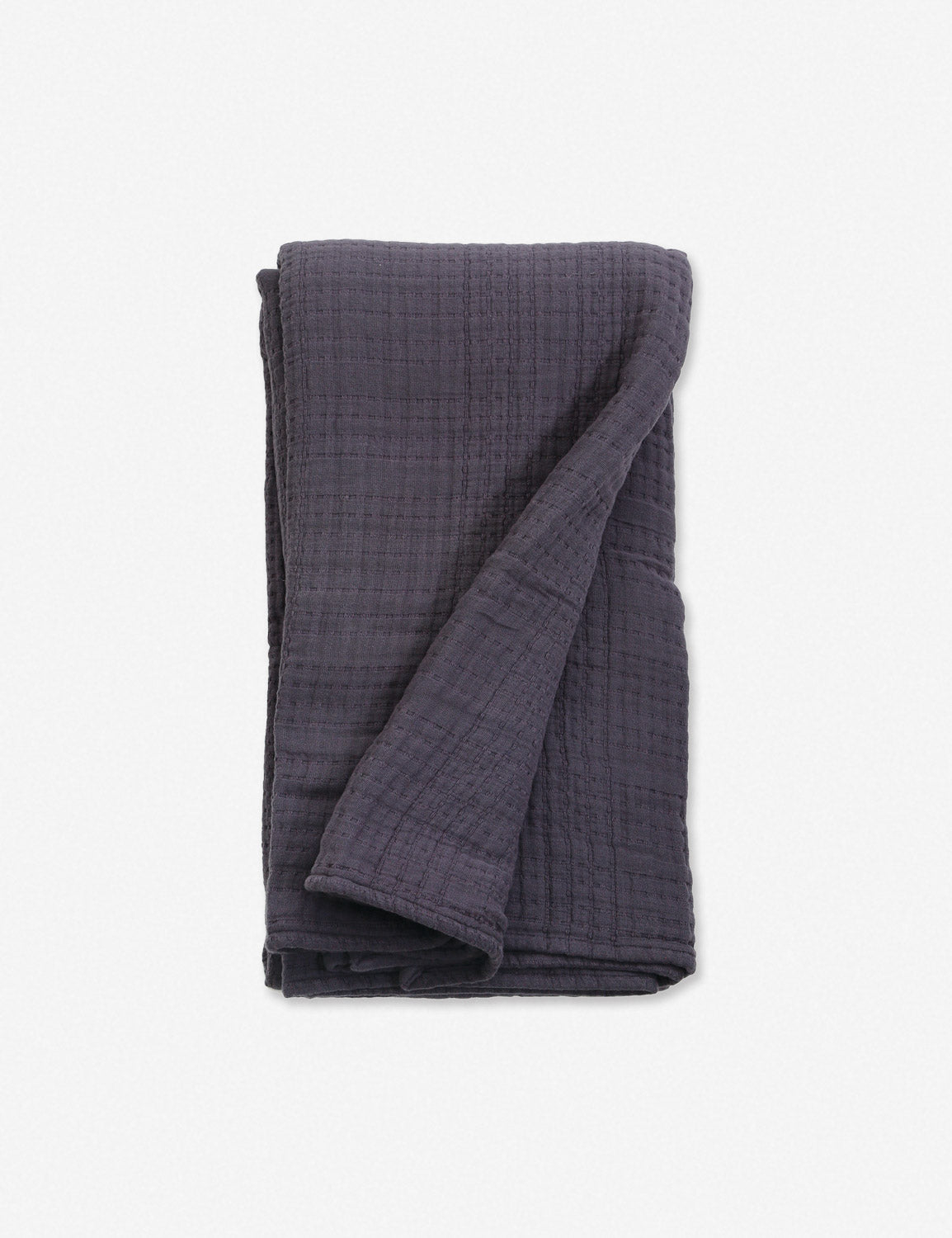 Arrowhead Textured Cotton Blanket by Pom Pom at Home - Slate / Queen